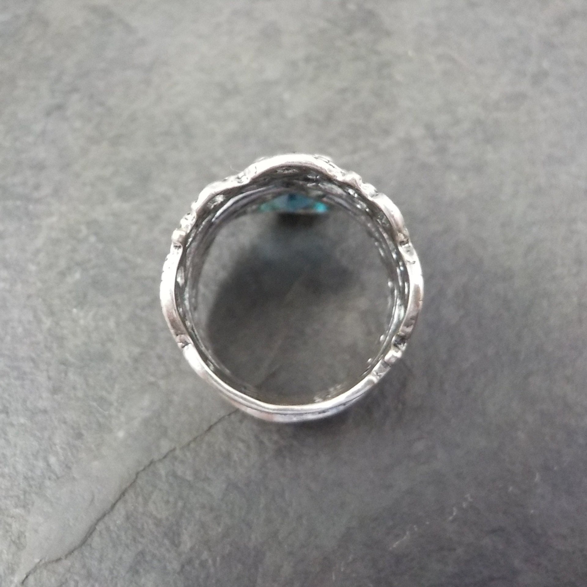 Ornate Vintage Sterling Topaz Ring Size 6