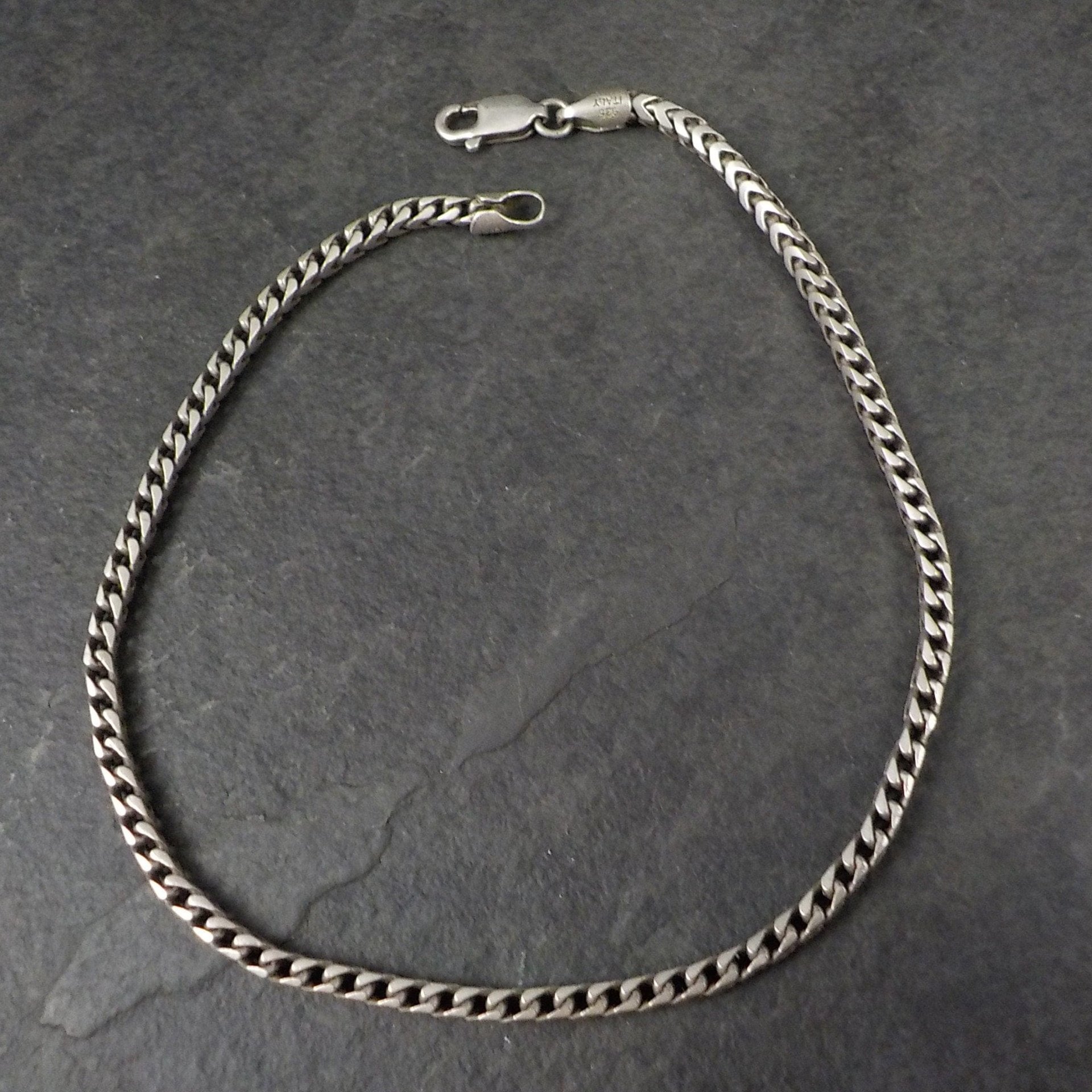 Italian Sterling Square Foxtail Bracelet 9 Inches