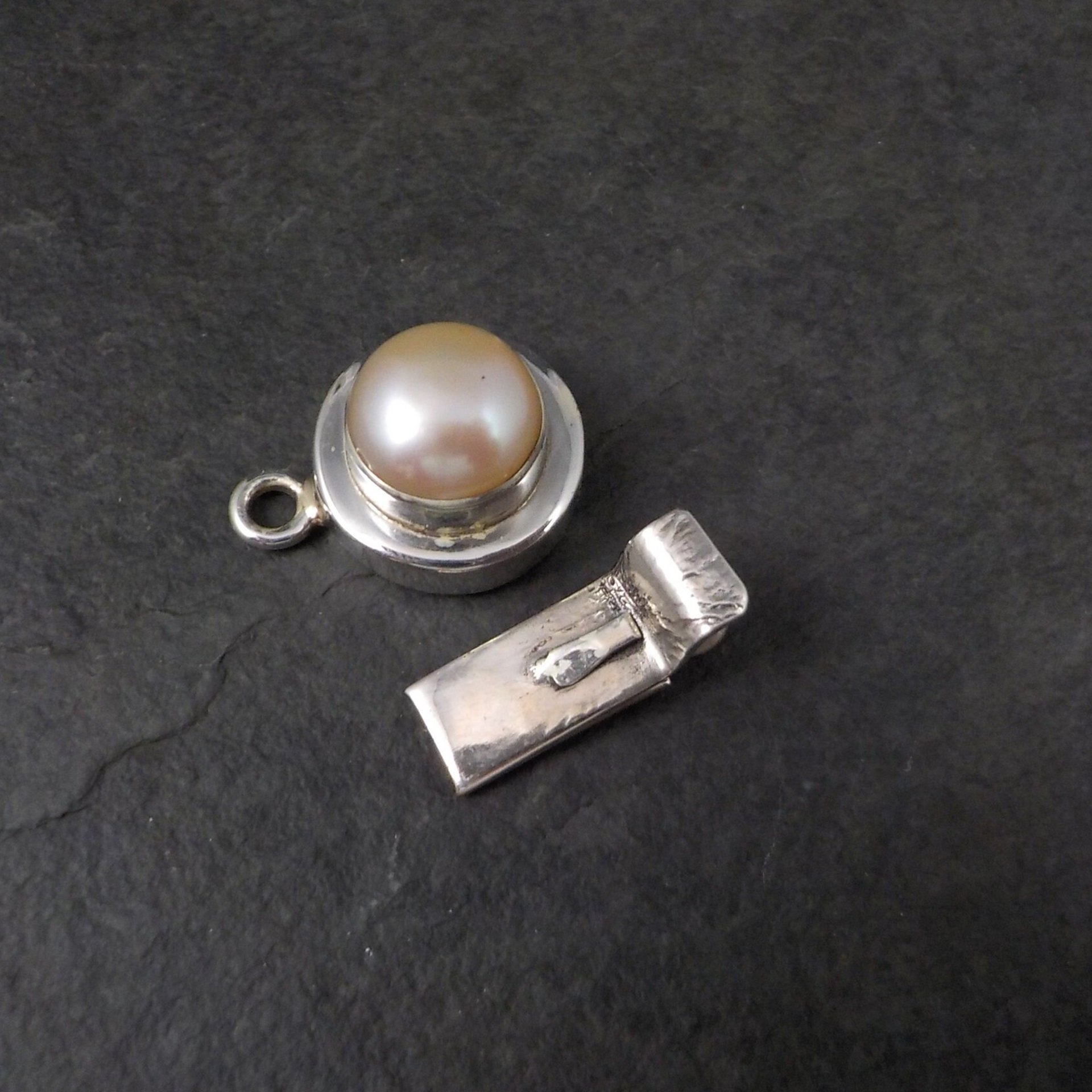 Sterling Silver Mabe Pearl Box Clasp