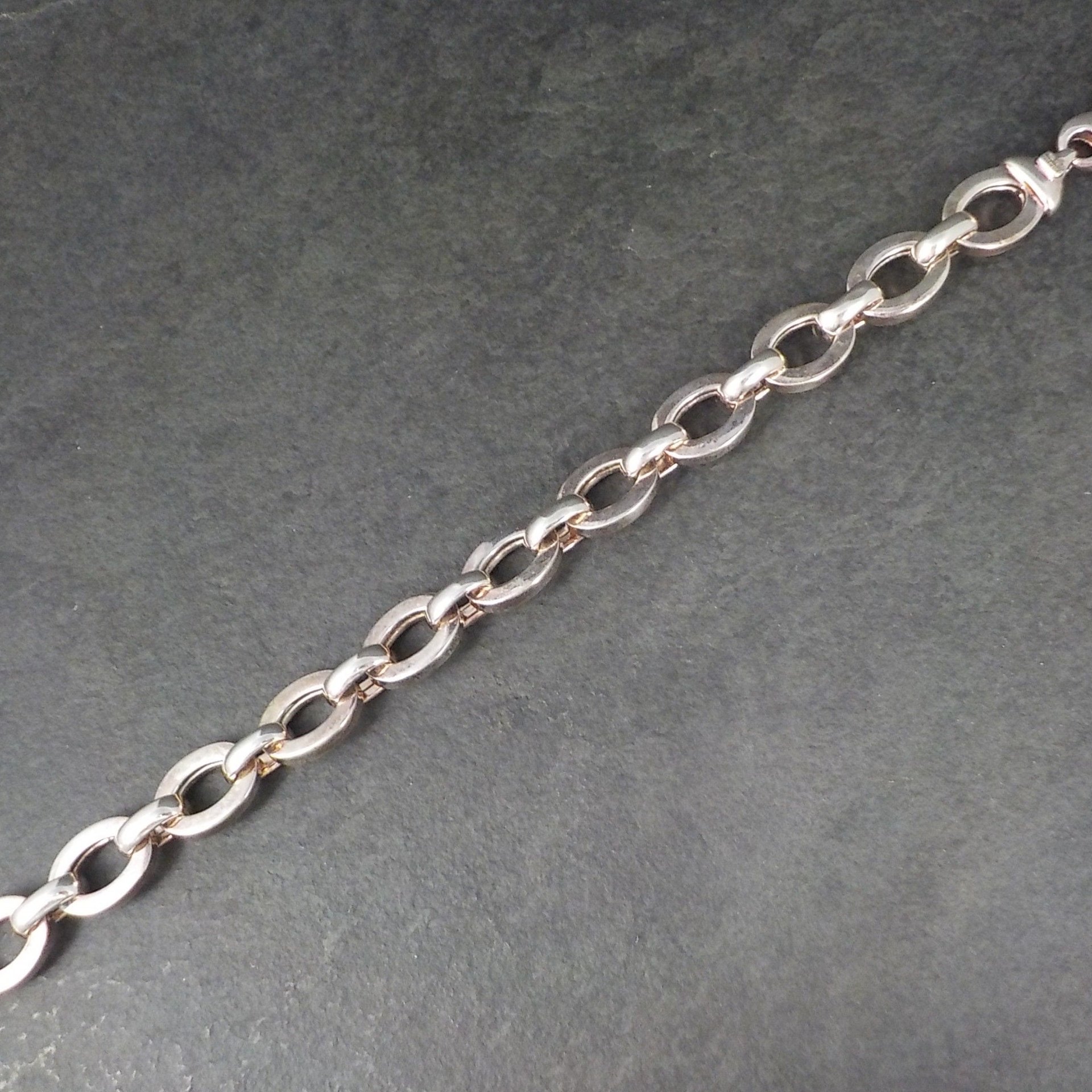 Chunky Vintage Italian Sterling Bracelet 8.25 Inches