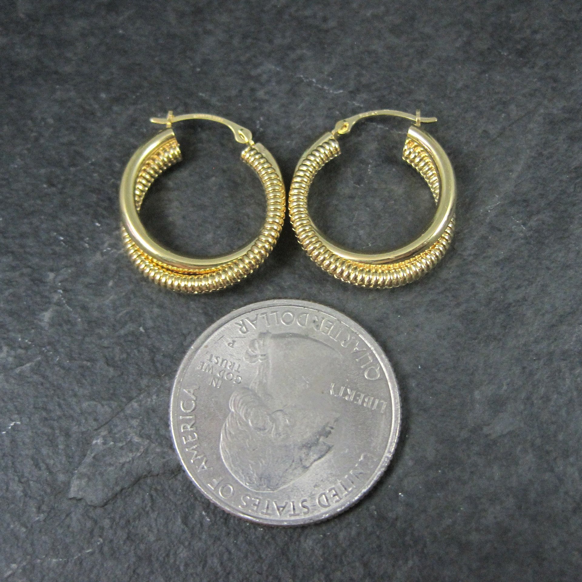 14K Latchback Diamond Hoop Earrings