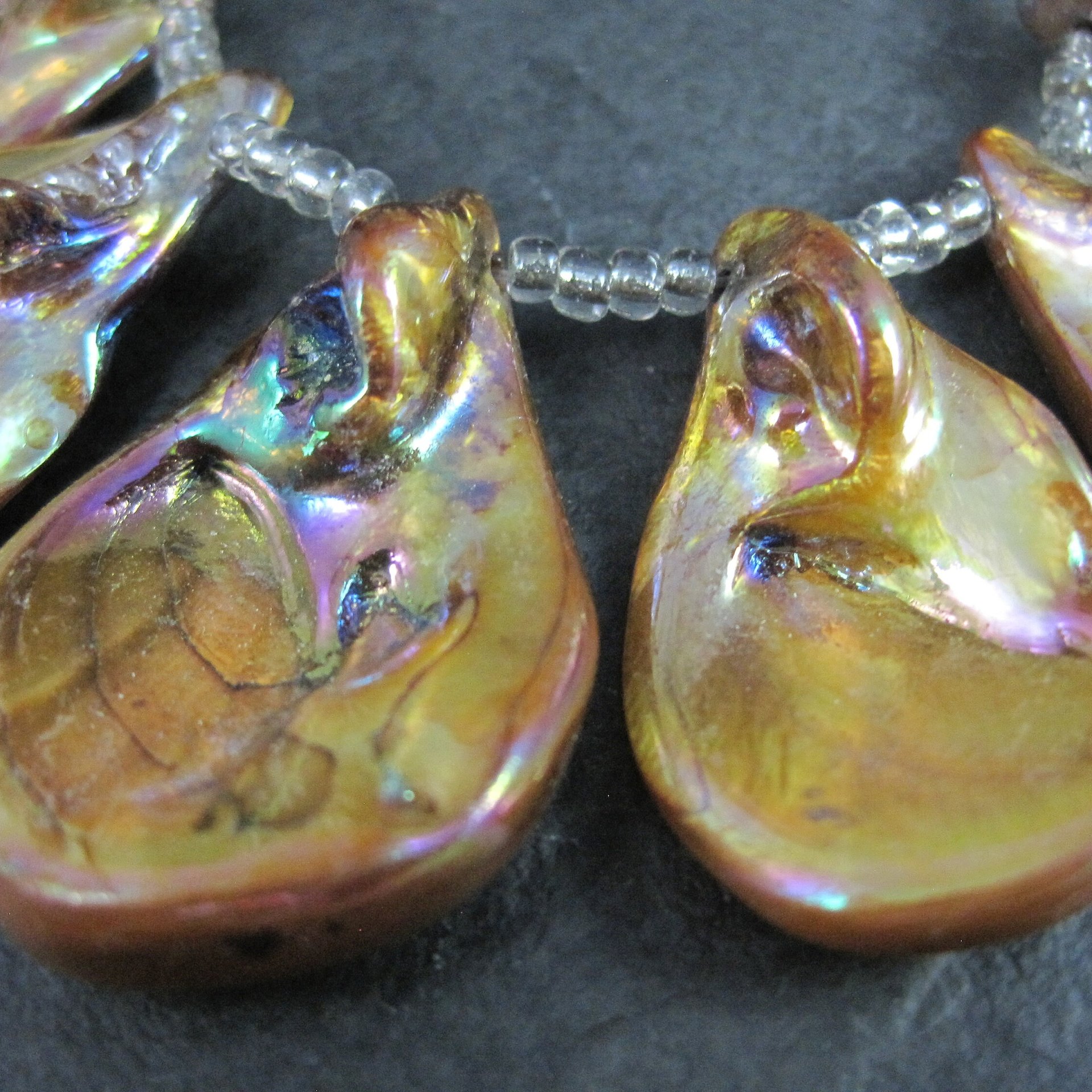 Iridescent Tear Shaped Shell Beads 1-1.5"