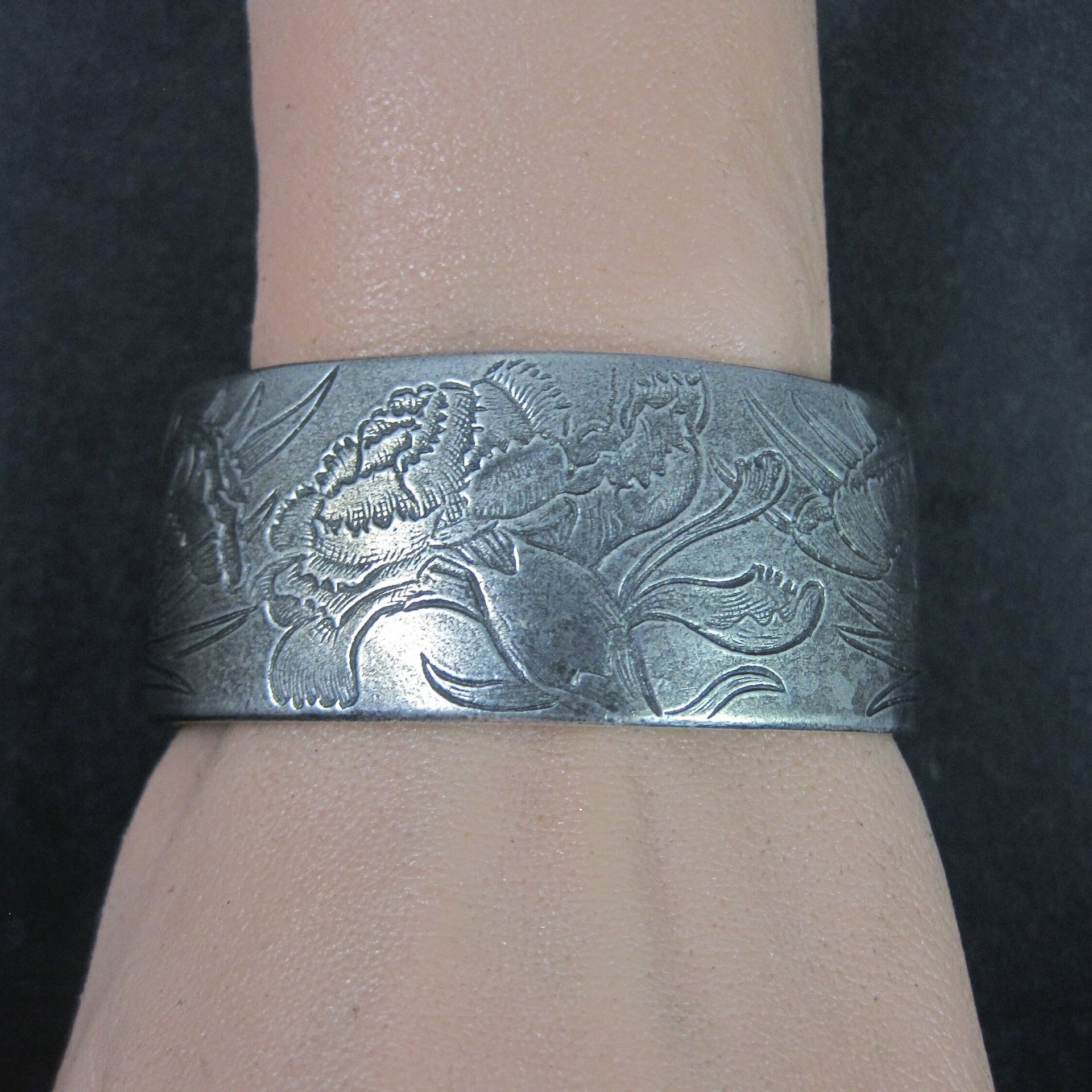 January Birthday Cuff Bracelet Salisbury Pewter 6.5 Inches