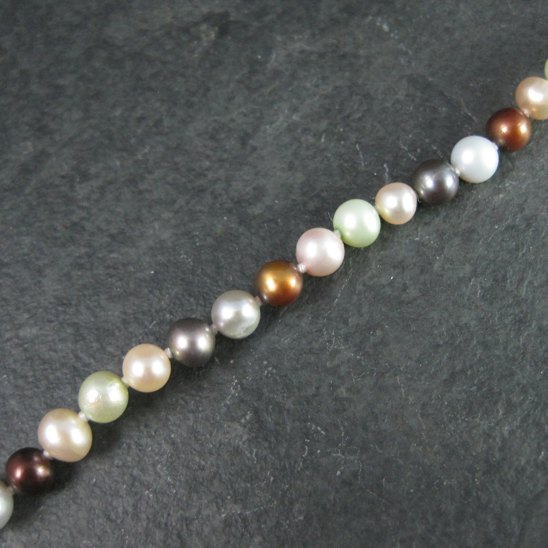 Estate Sterling Multi Pearl Bracelet 7.5 Inches