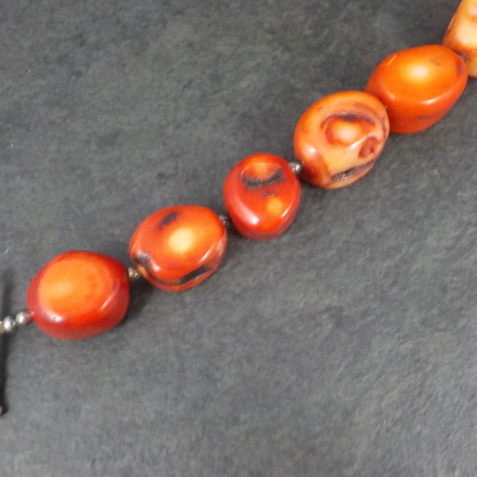 Chunky Sterling Coral Toggle Bracelet 8.5 Inches Donna Dressler