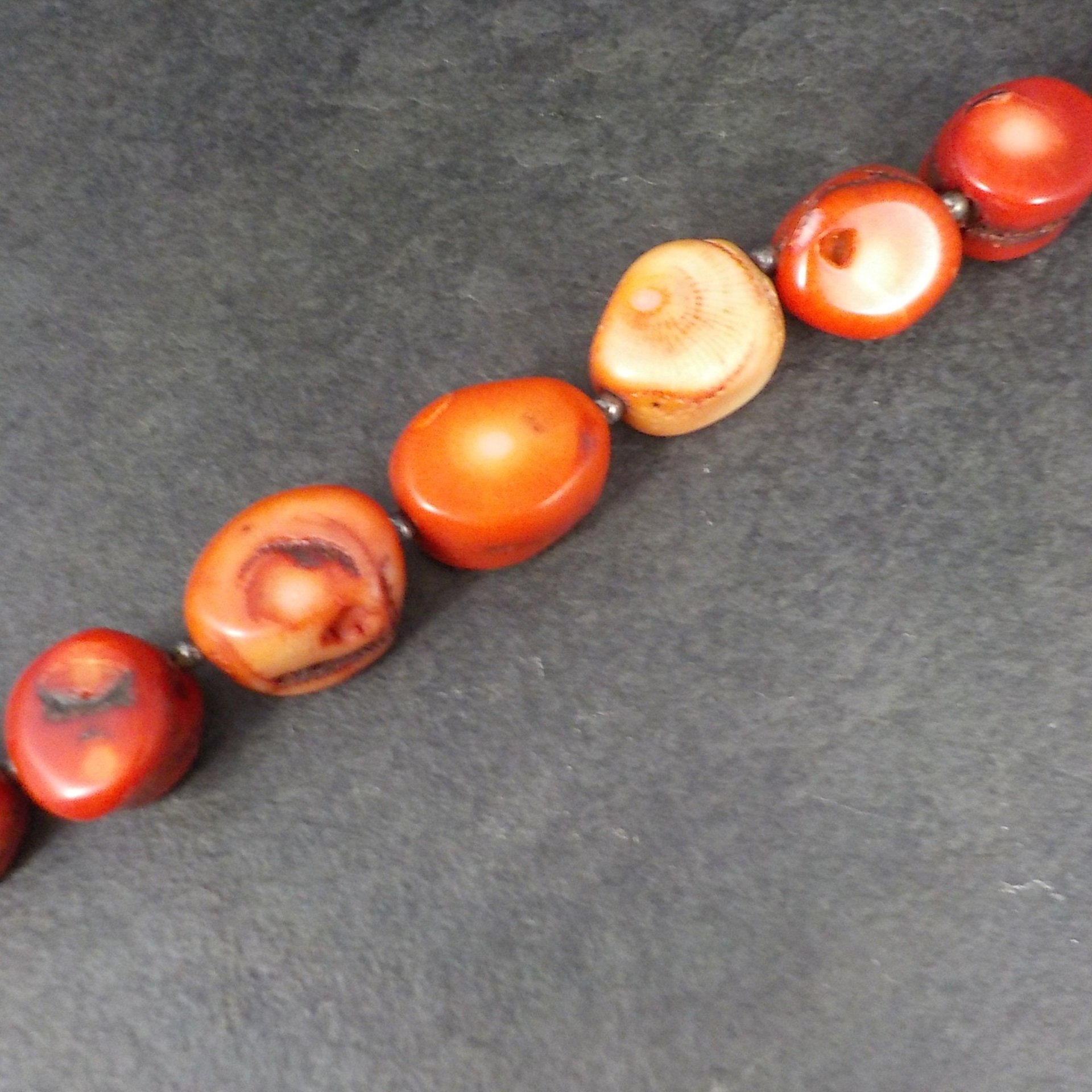 Chunky Sterling Coral Toggle Bracelet 8.5 Inches Donna Dressler