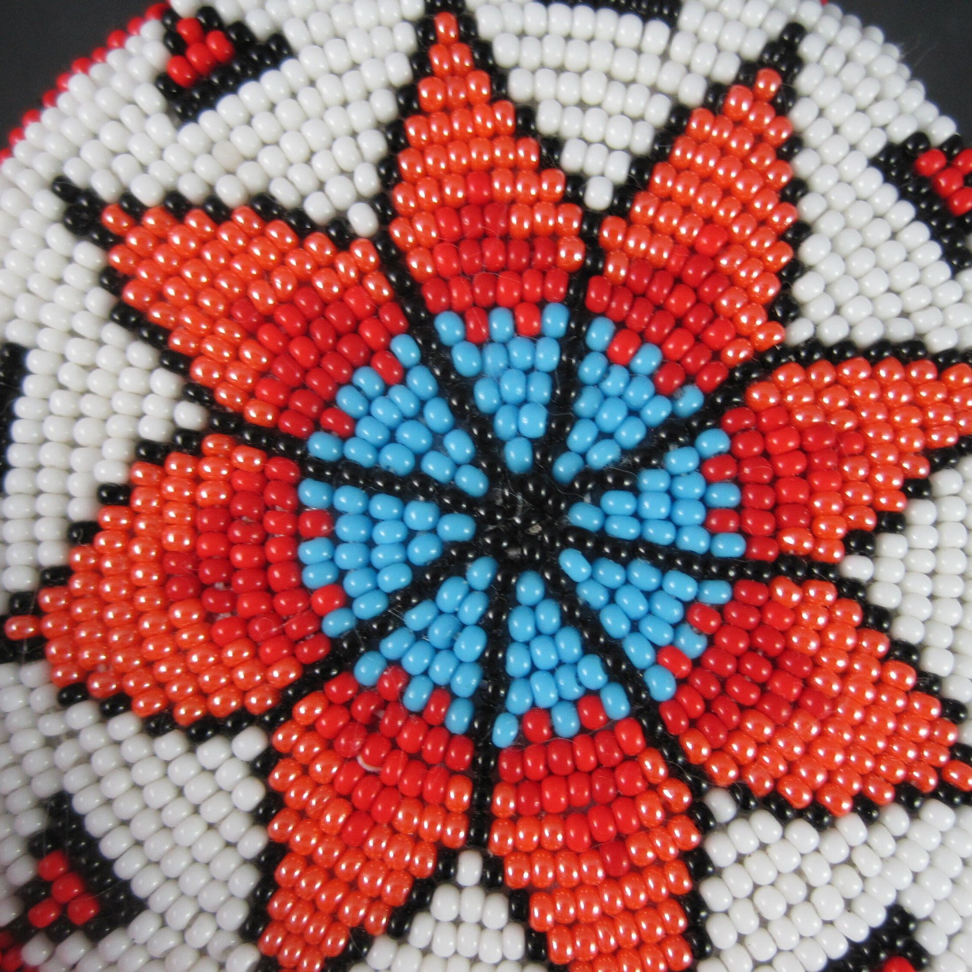 Huge Southwestern 10.5" Beaded Rosette Hair Clip Barrette Regalia