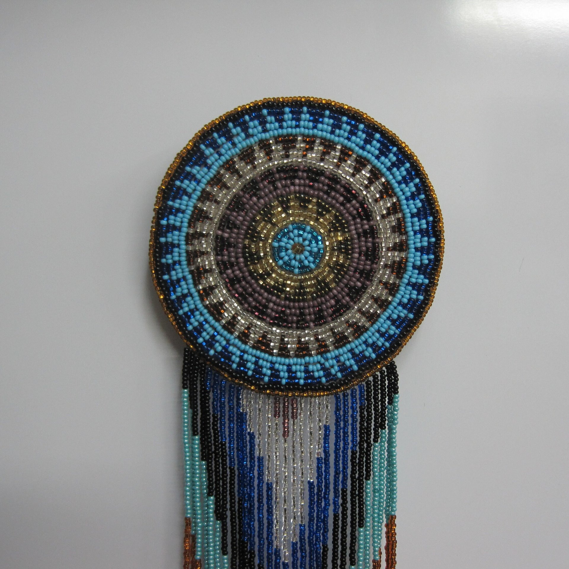 Huge Southwestern 13" Beaded Rosette Hair Clip Barrette Regalia