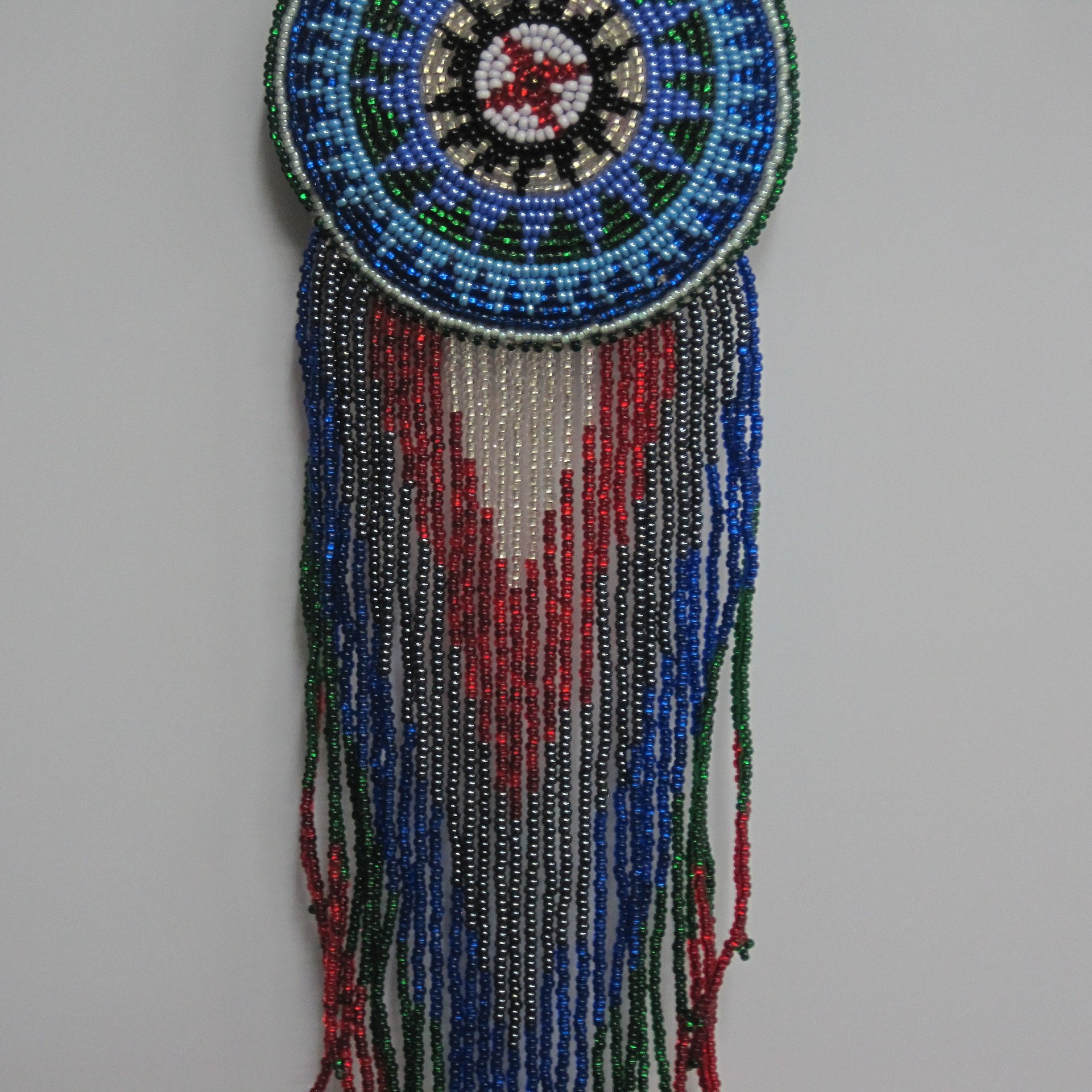 Huge Southwestern 13" Beaded Rosette Hair Clip Barrette Regalia