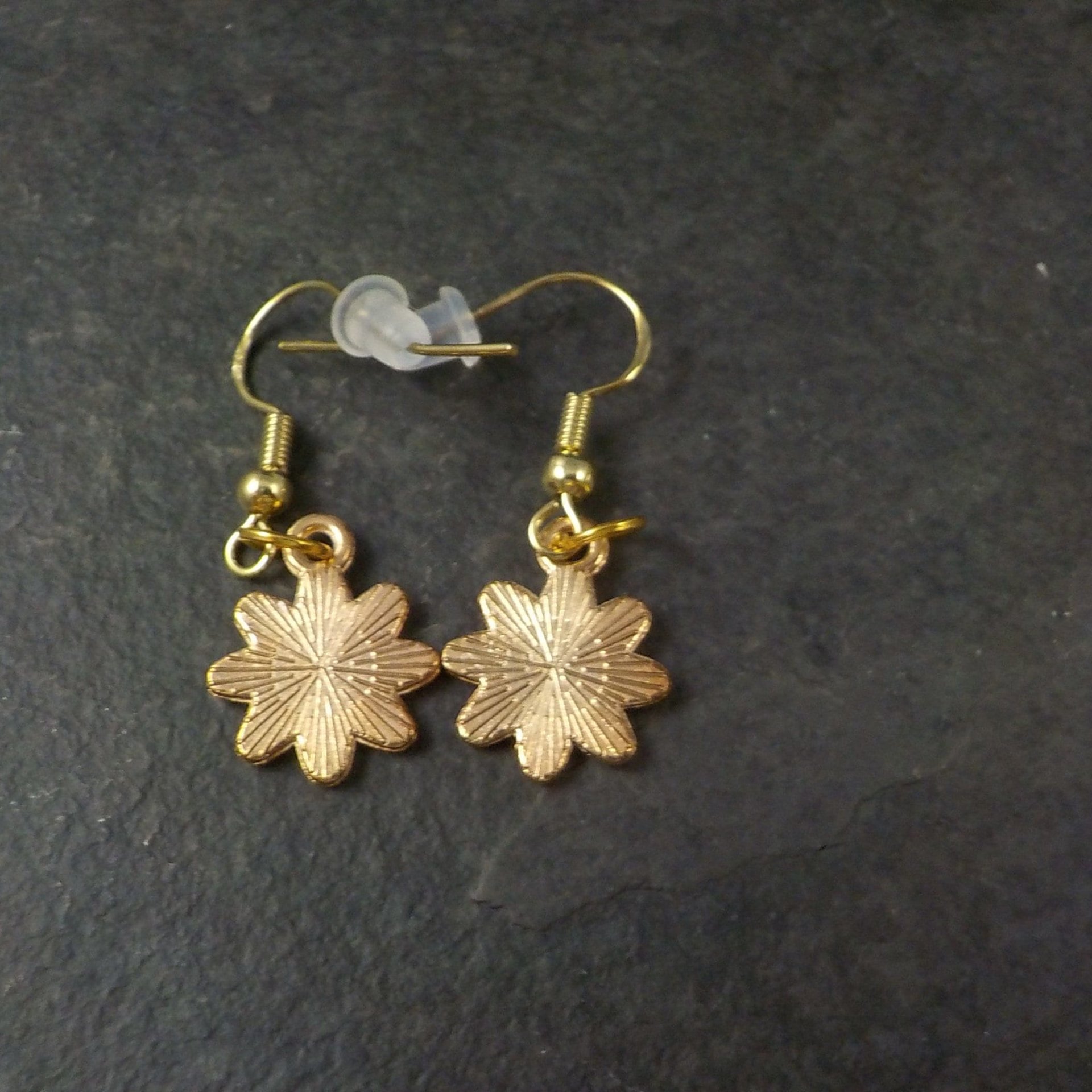 Vermeil Sterling Enamel Daisy Earrings