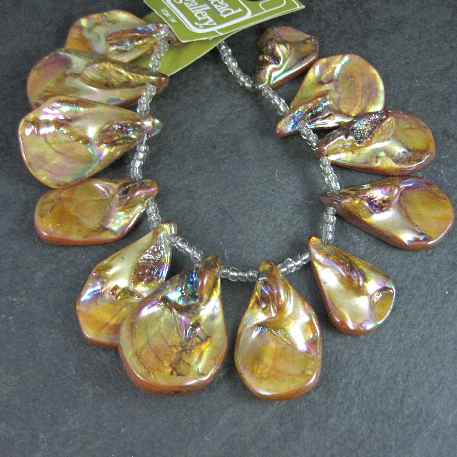 Iridescent Tear Shaped Shell Beads 1-1.5"