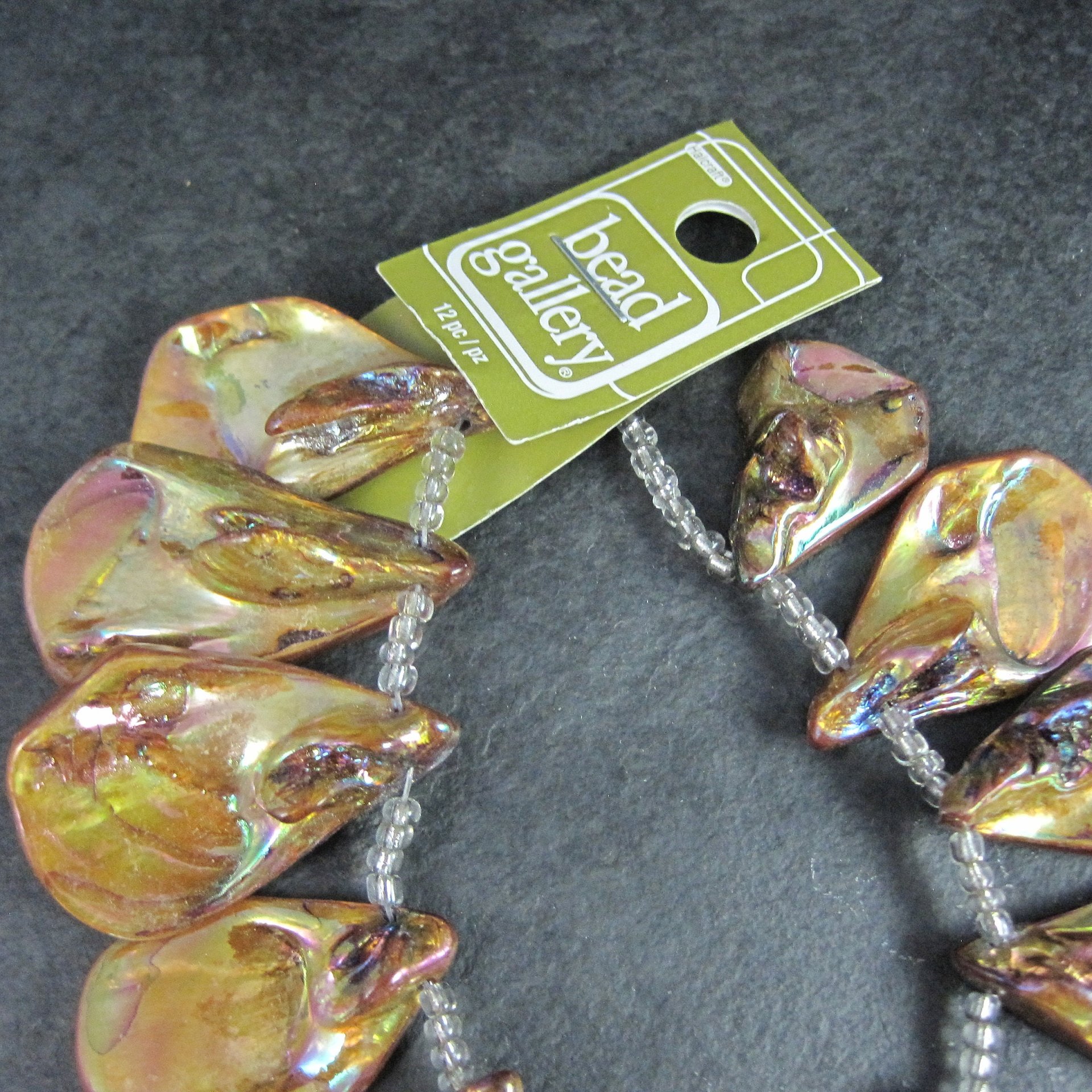 Iridescent Tear Shaped Shell Beads 1-1.5"