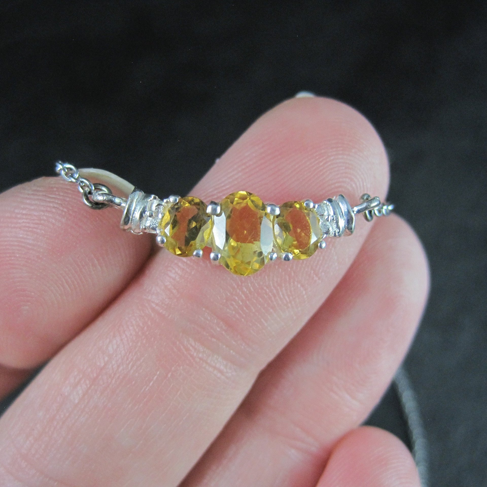 Sterling Citrine Necklace Chuck Clemency *For Repair