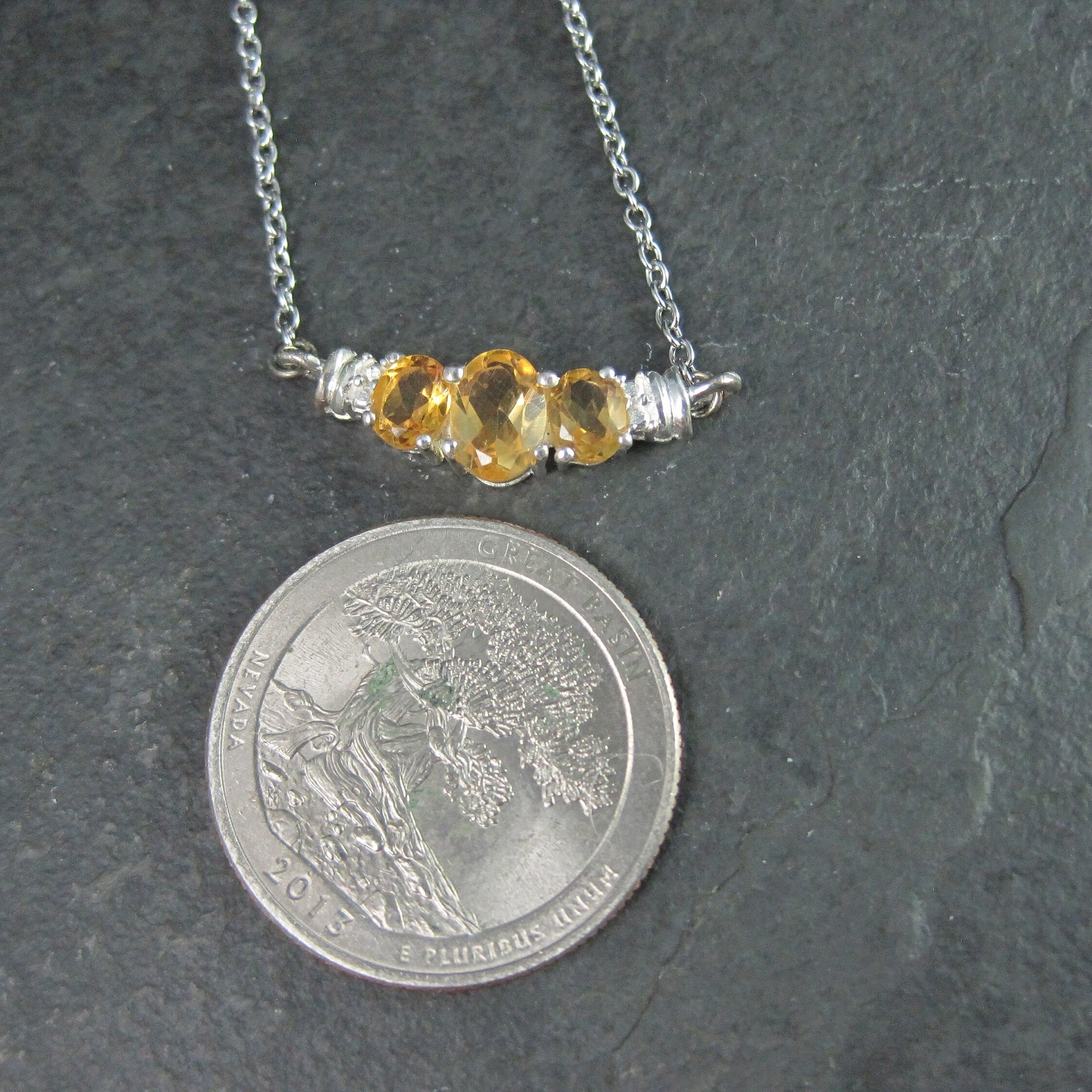 Sterling Citrine Necklace Chuck Clemency *For Repair