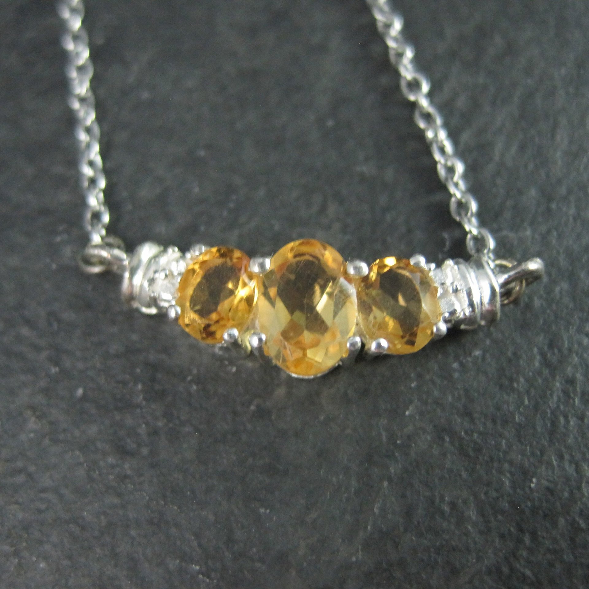 Sterling Citrine Necklace Chuck Clemency *For Repair