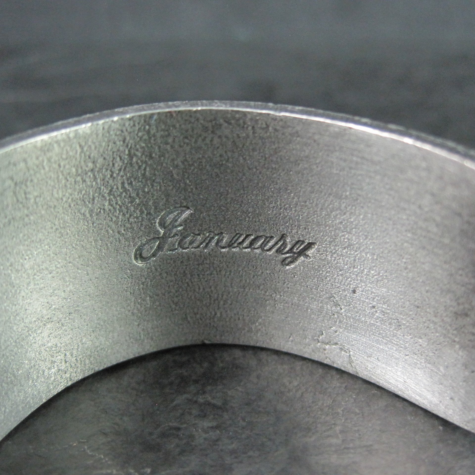 January Birthday Cuff Bracelet Salisbury Pewter 6.5 Inches