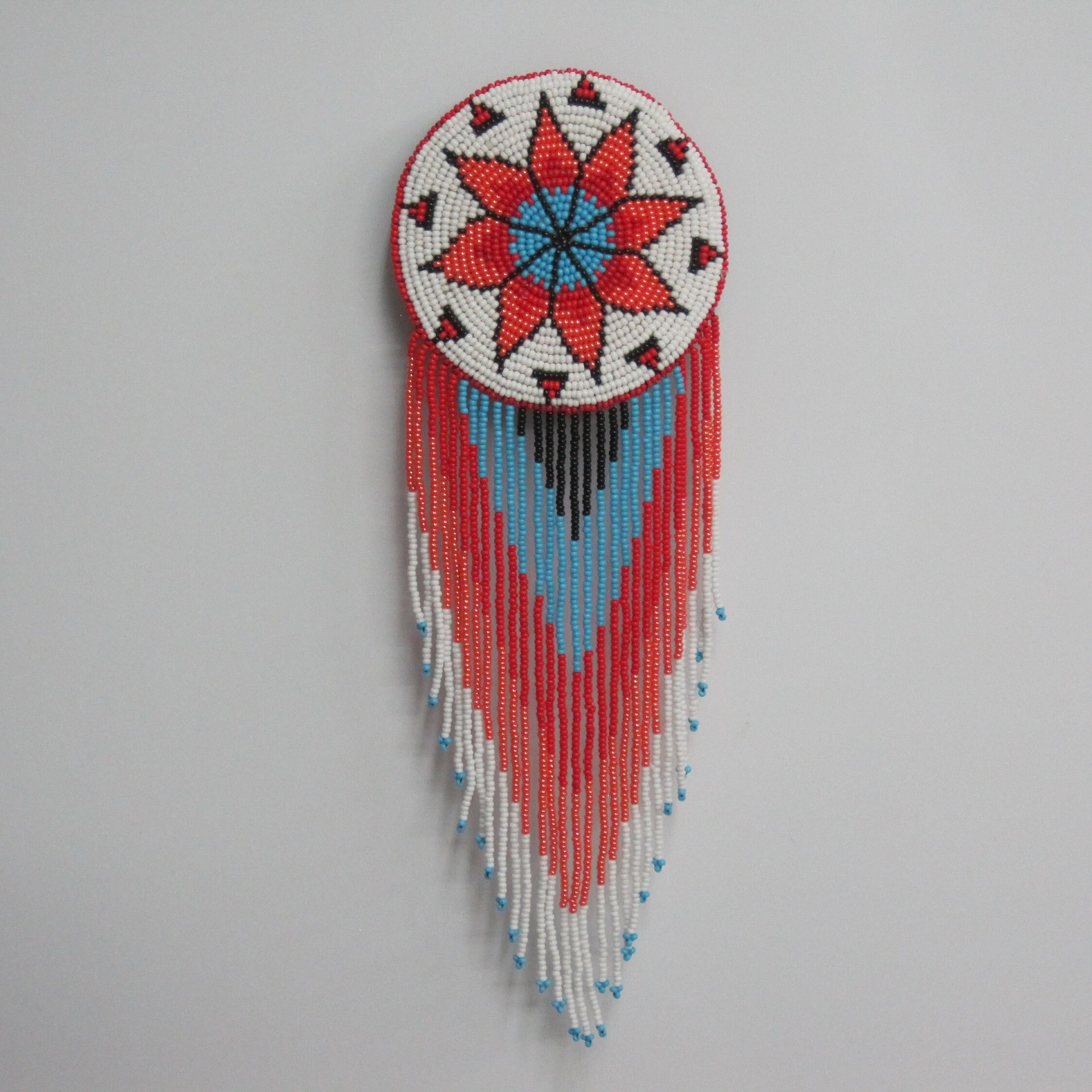 Huge Southwestern 10.5" Beaded Rosette Hair Clip Barrette Regalia