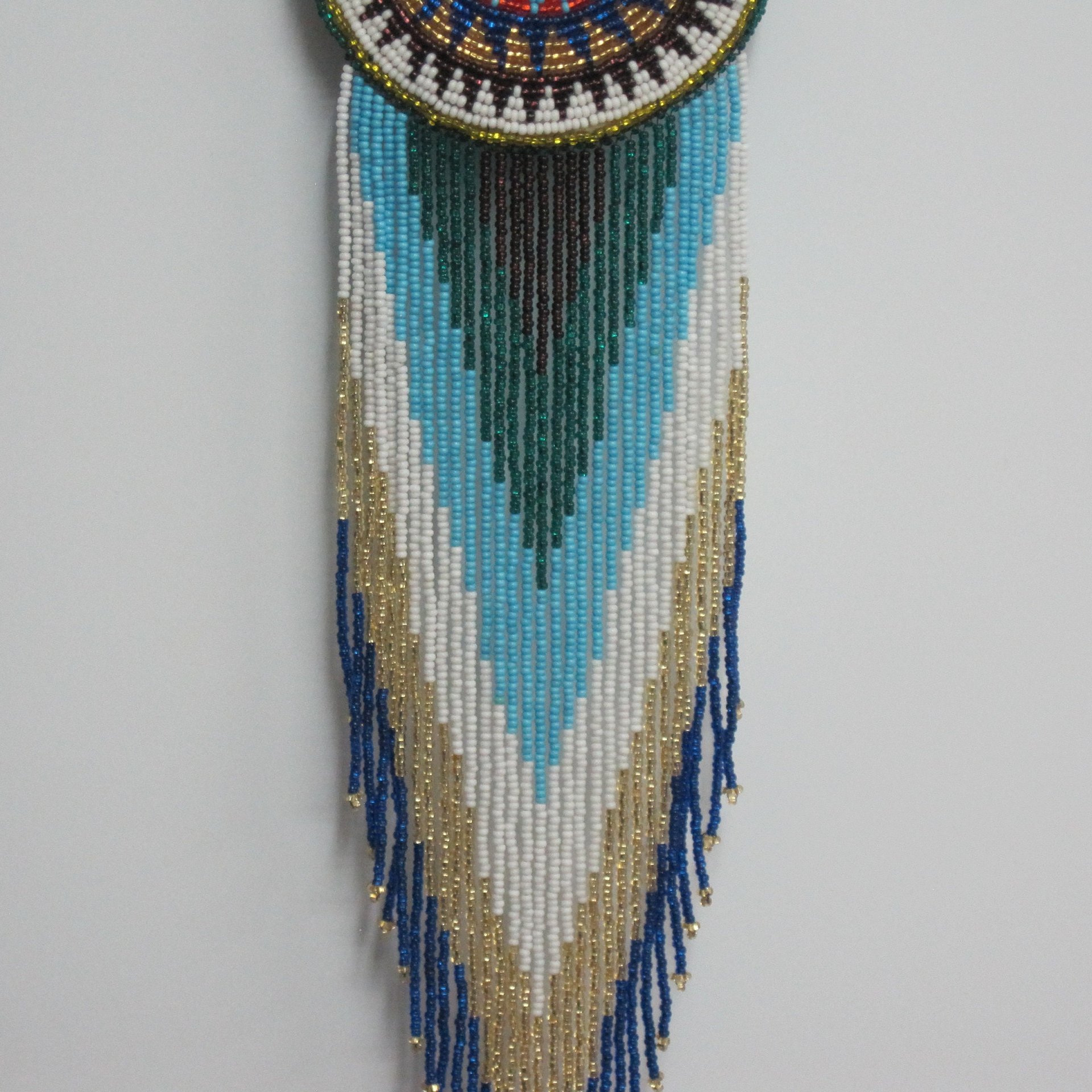 Huge Southwestern 14" Beaded Rosette Hair Clip Barrette Regalia