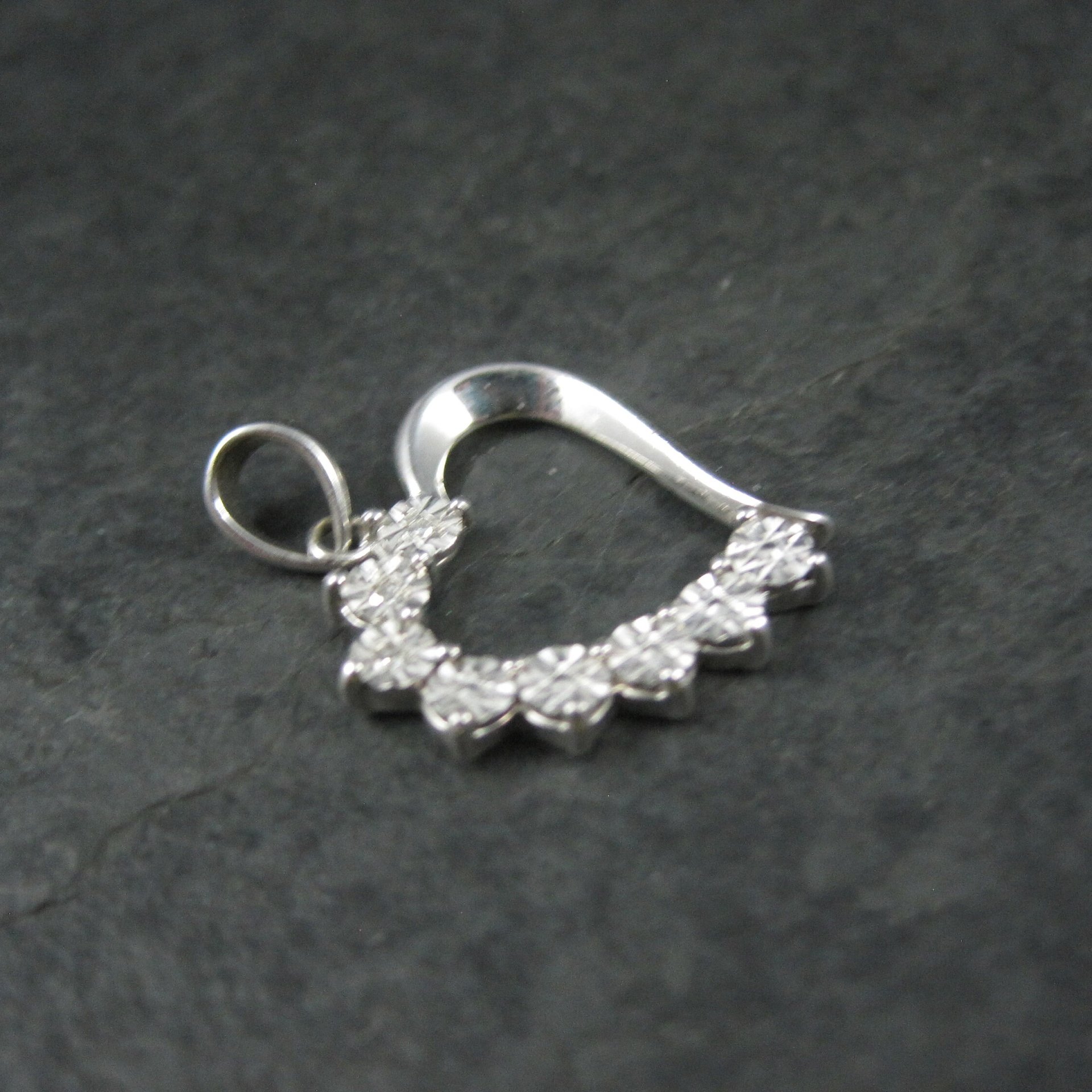 Small Sterling Diamond Illusion Heart Pendant