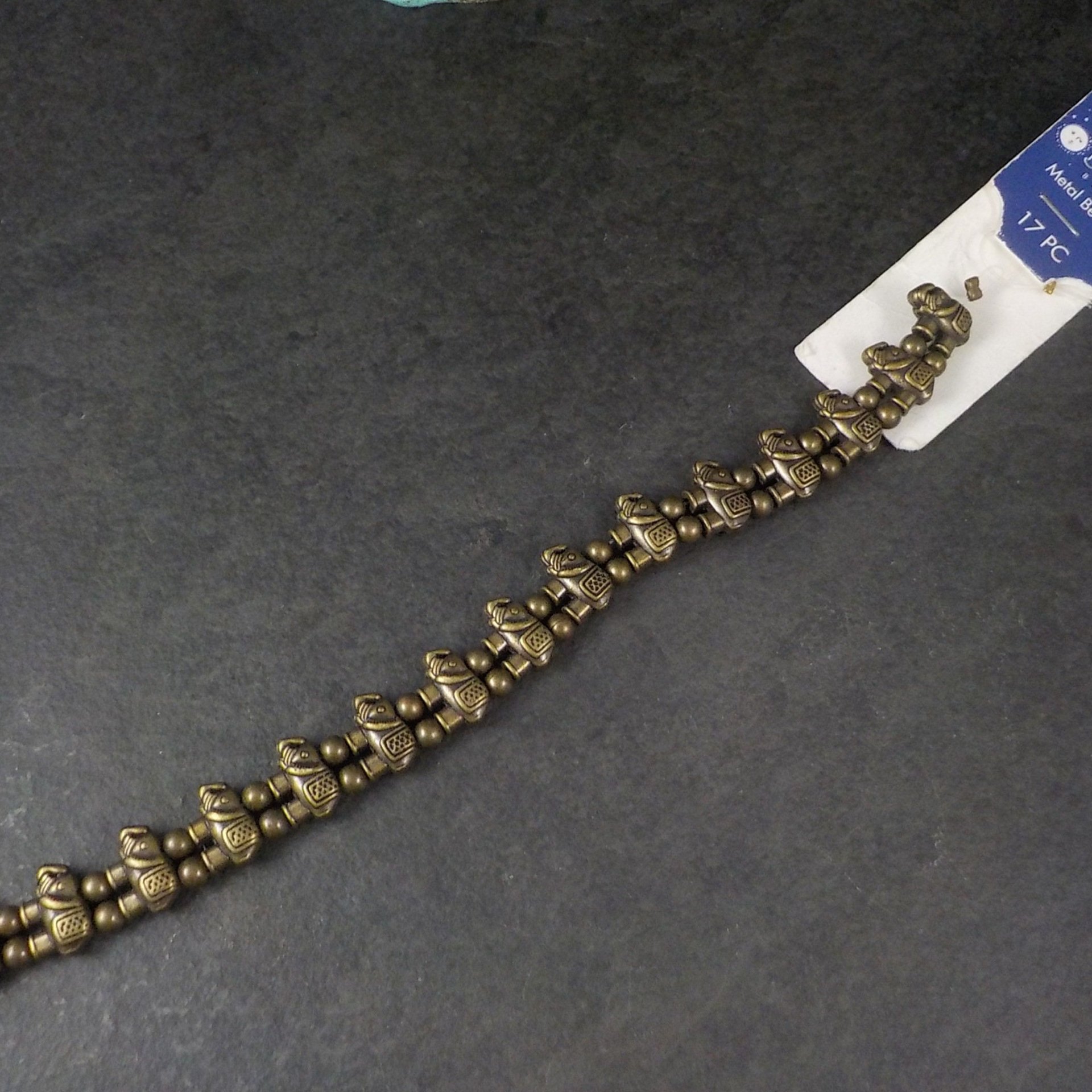 Blue Moon Metal Elephant Beads 8x12mm