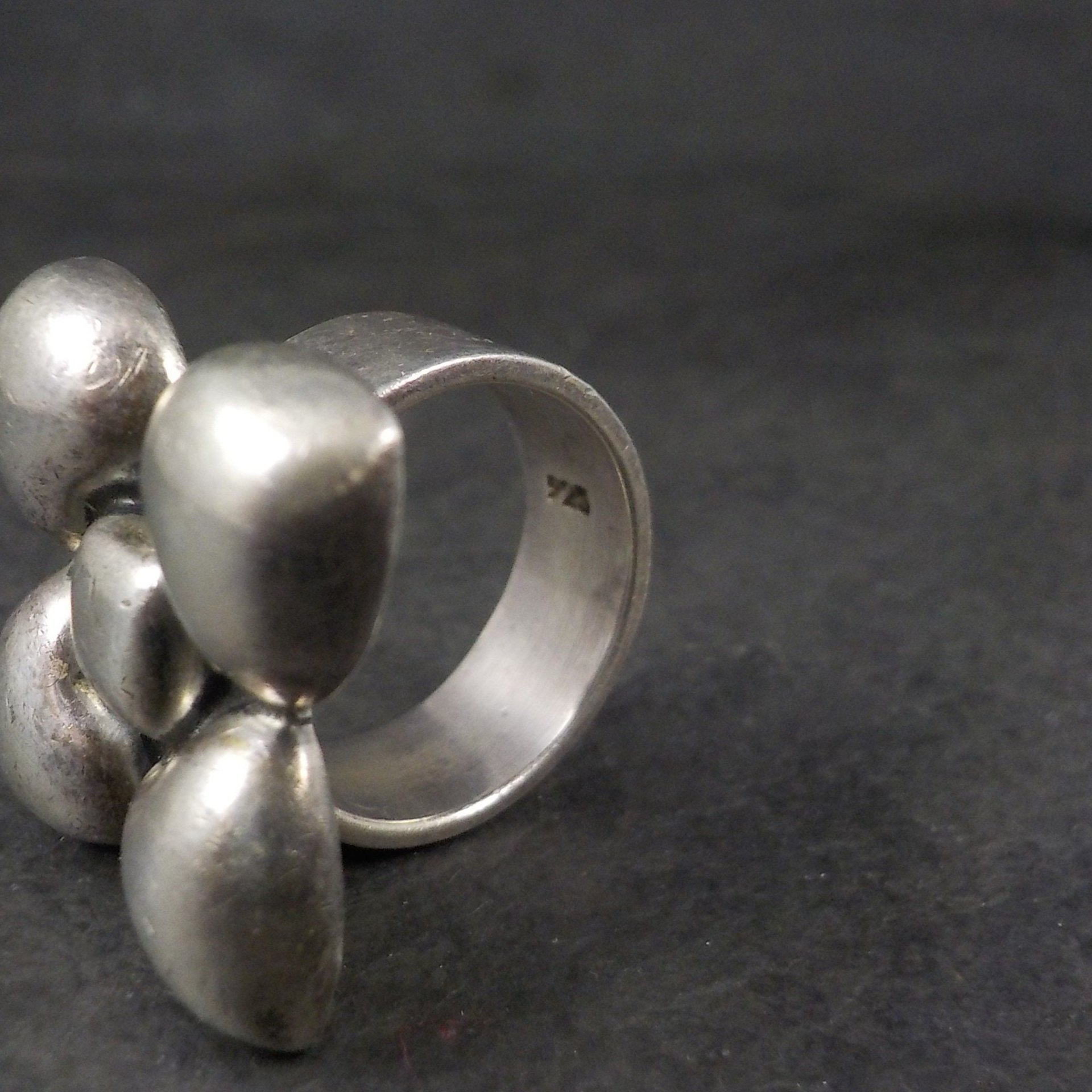 Chunky Vintage Sterling Dogwood Flower Ring Size 5.5