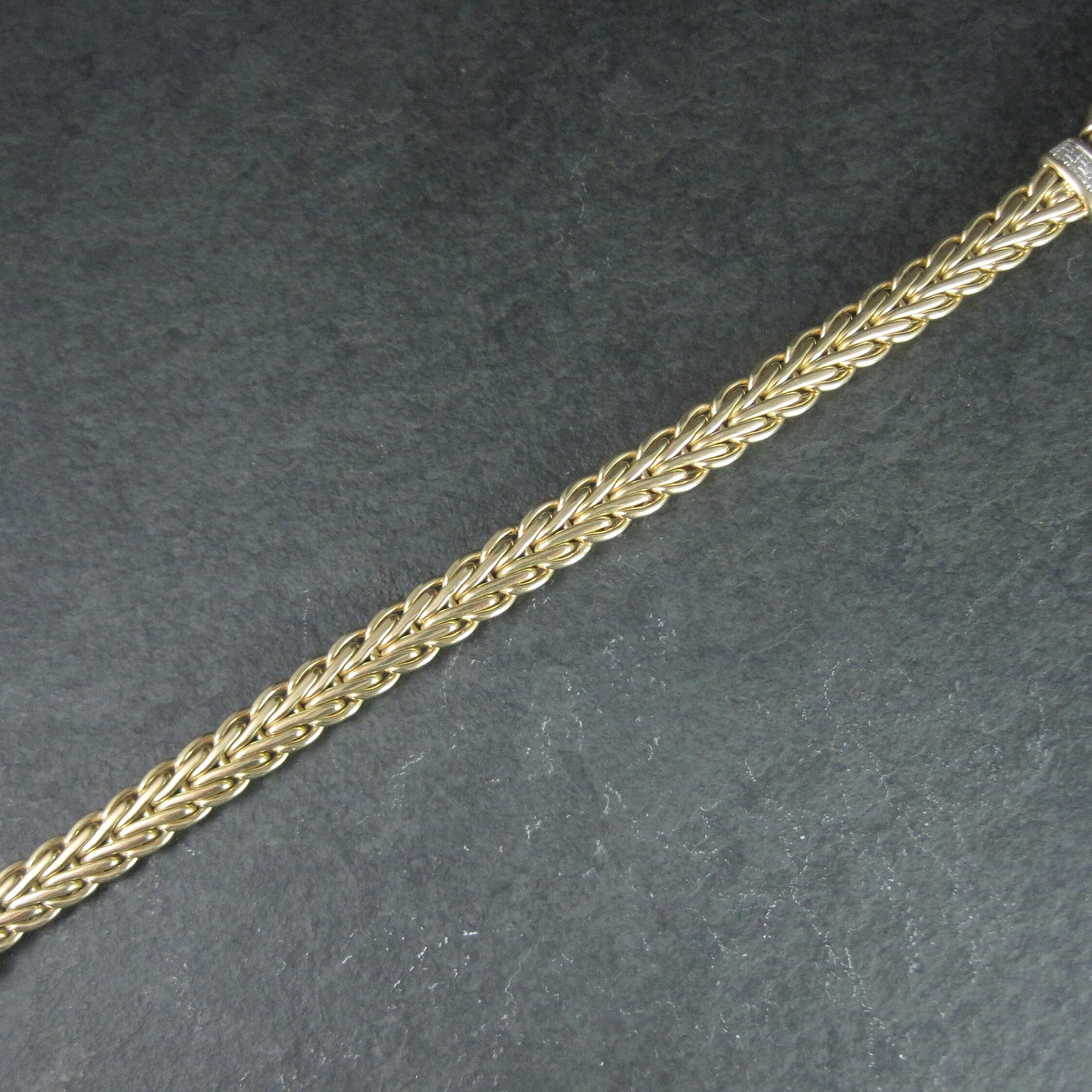 Vintage Italian 14K Diamond Bracelet 7.5 Inches