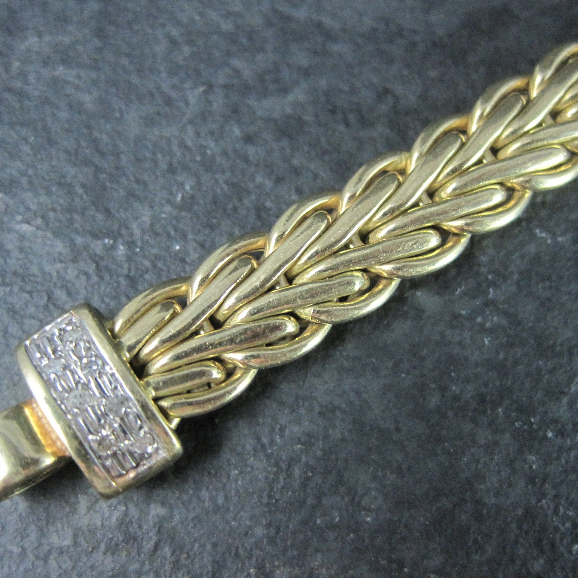 Vintage Italian 14K Diamond Bracelet 7.5 Inches