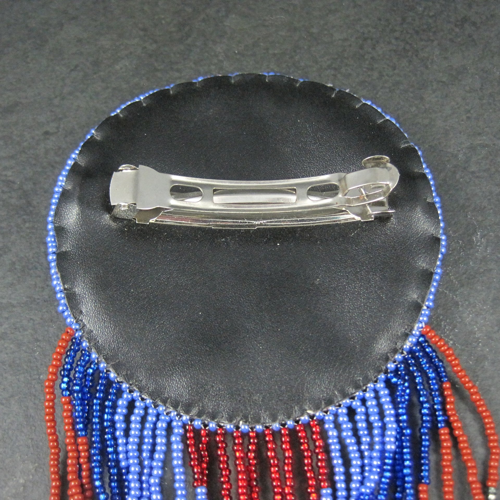 Huge Southwestern 13" Beaded Rosette Hair Clip Barrette Regalia