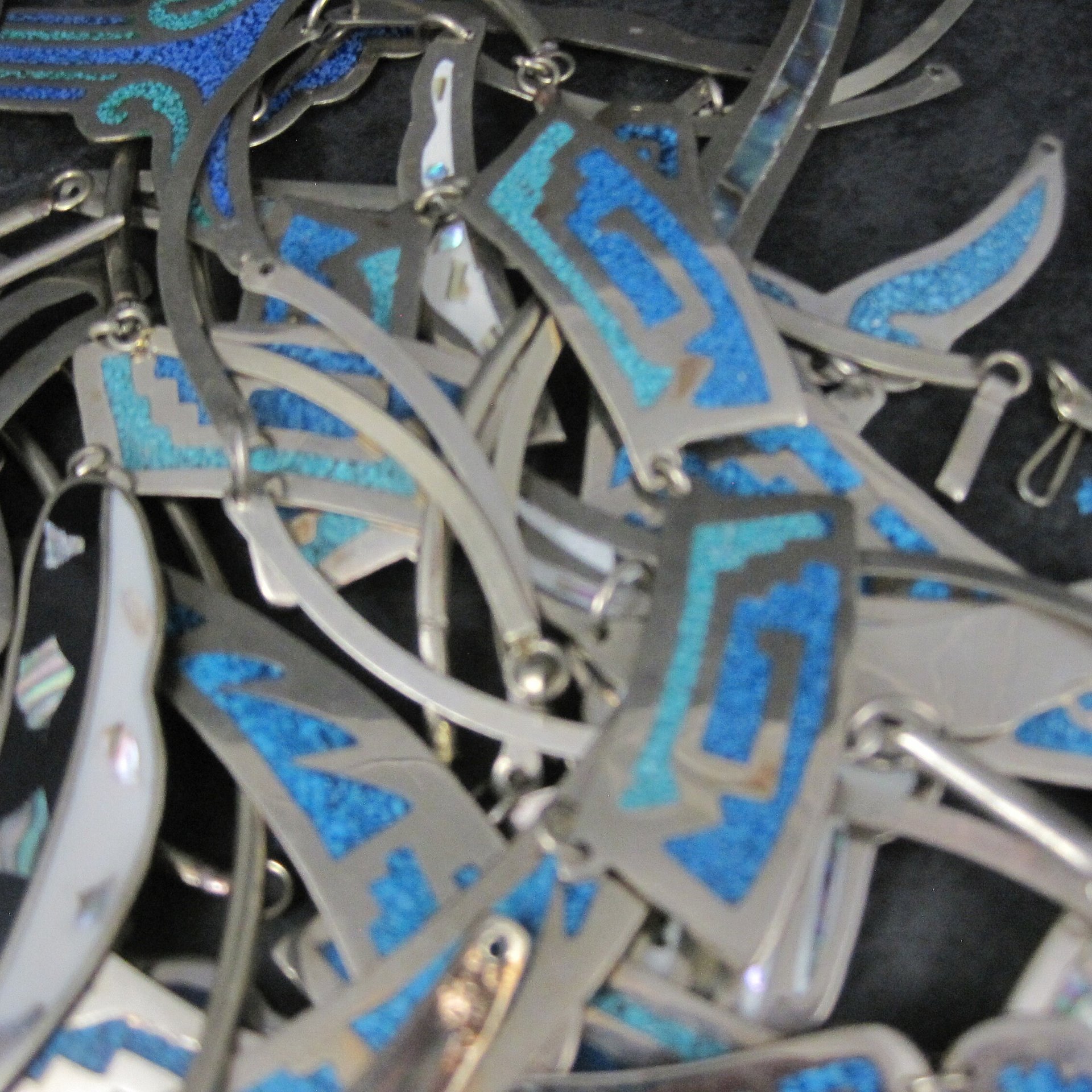Vintage Alpaca Inlay Necklace Job Lot