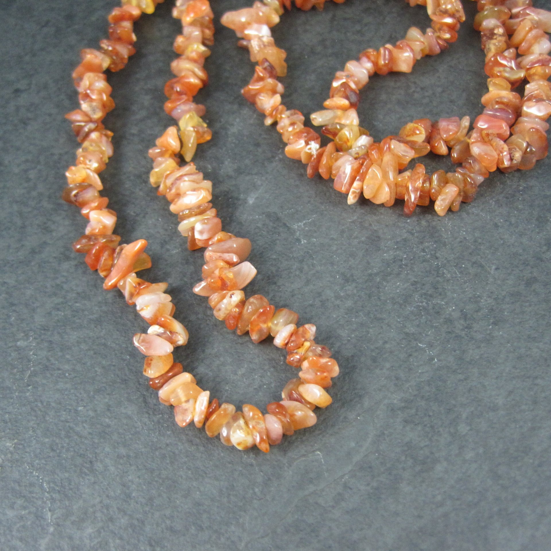 Carnelian Chip Beads 34 Inch Strand 5-10mm