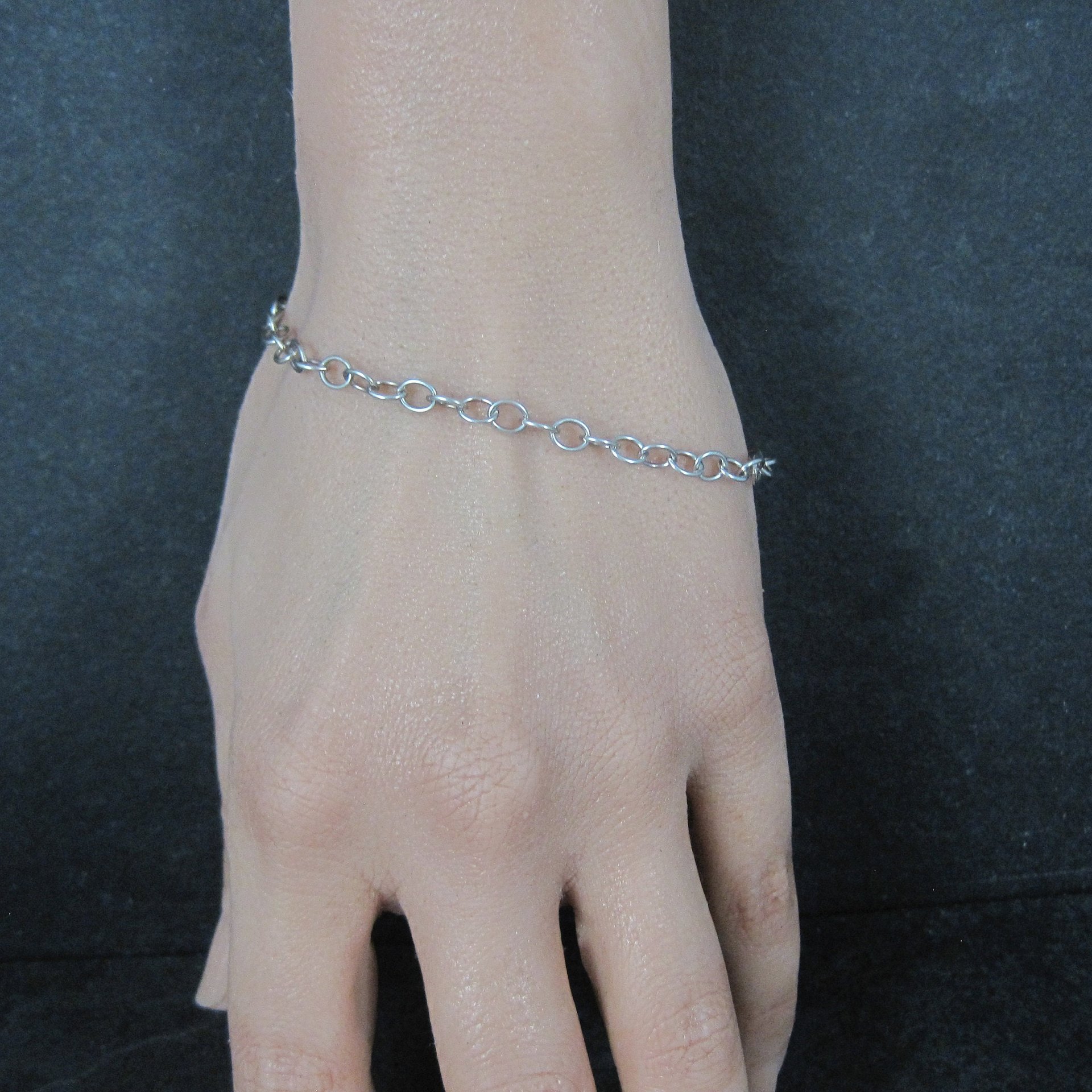 Vintage Sterling 4mm Chain Bracelet 7.25 Inches