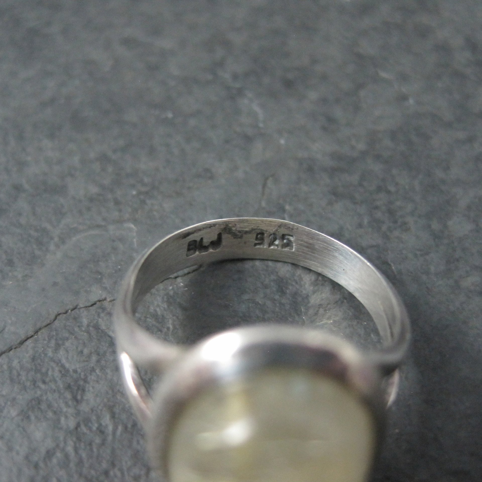 Vintage Sterling Rutilated Quartz Ring Size 6