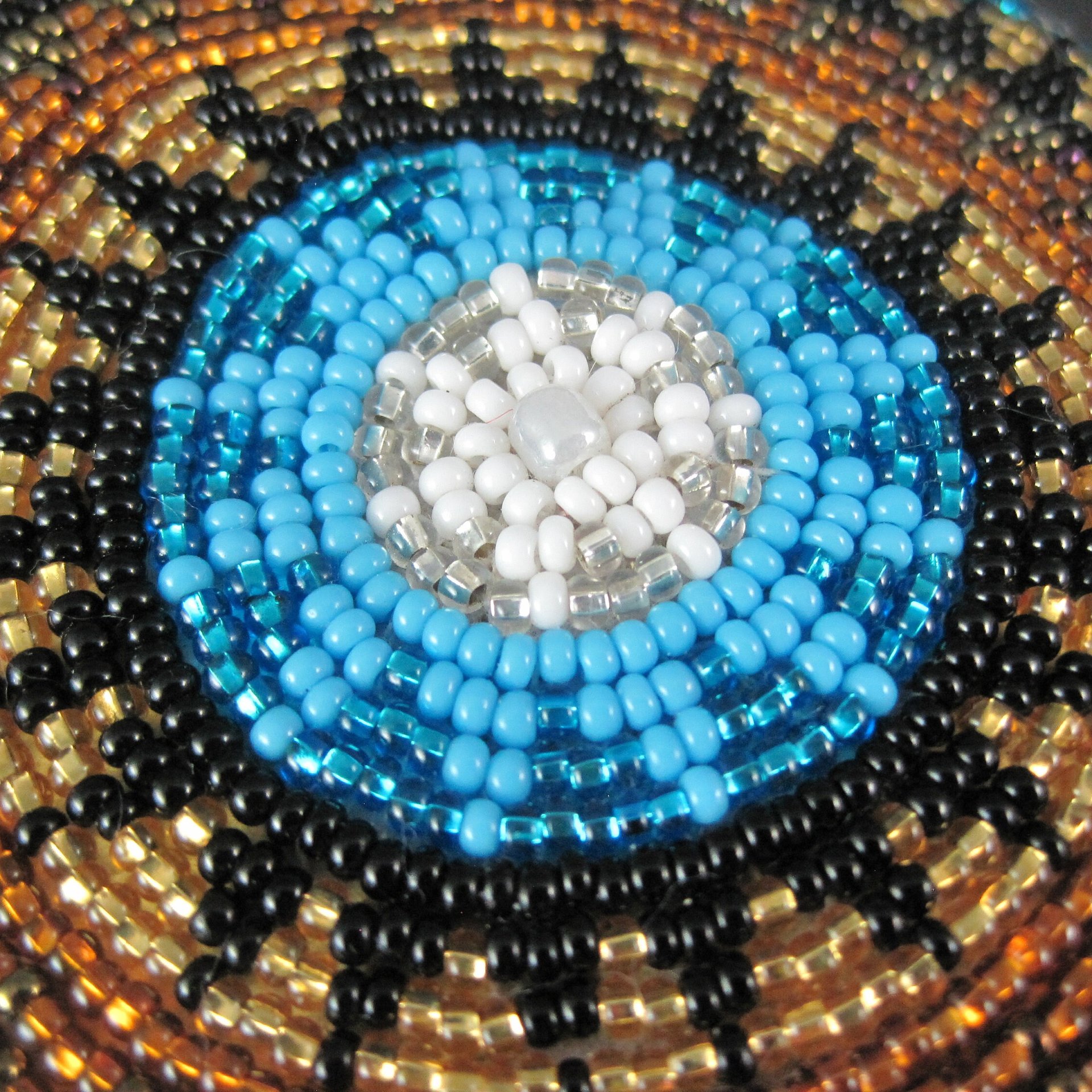 Huge Southwestern 12" Beaded Rosette Hair Clip Barrette Regalia