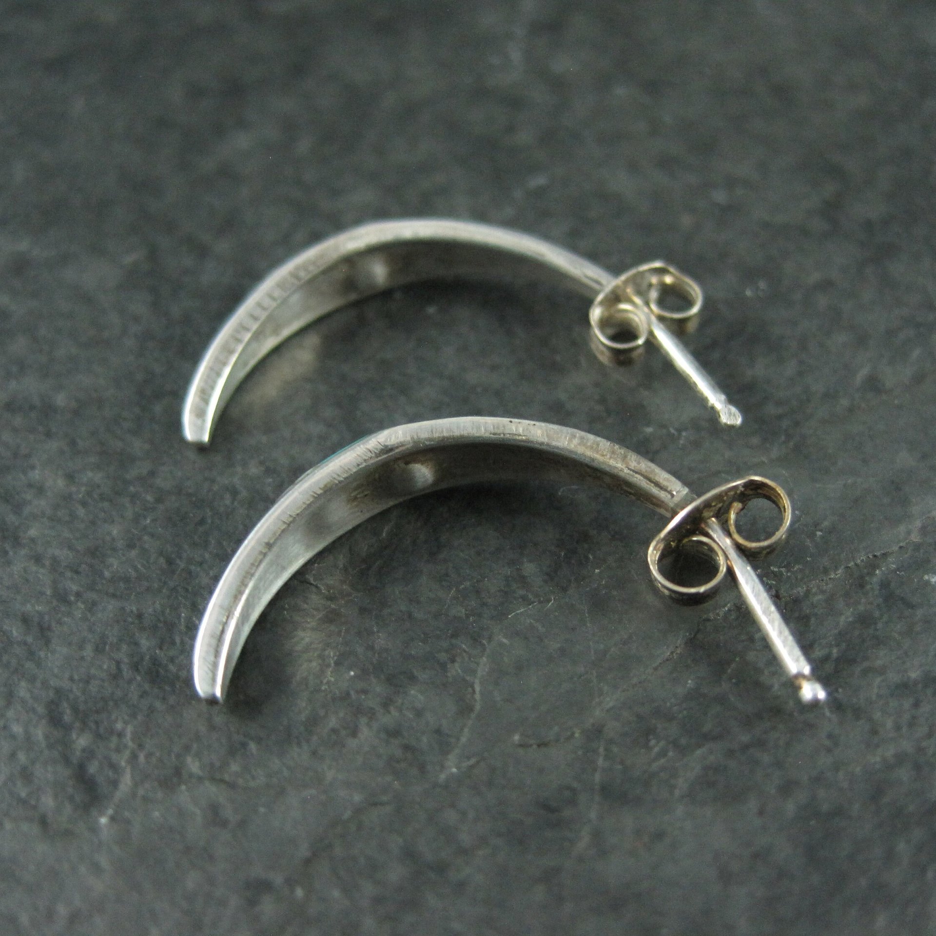 Southwestern Sterling Turquoise Inlay Earrings