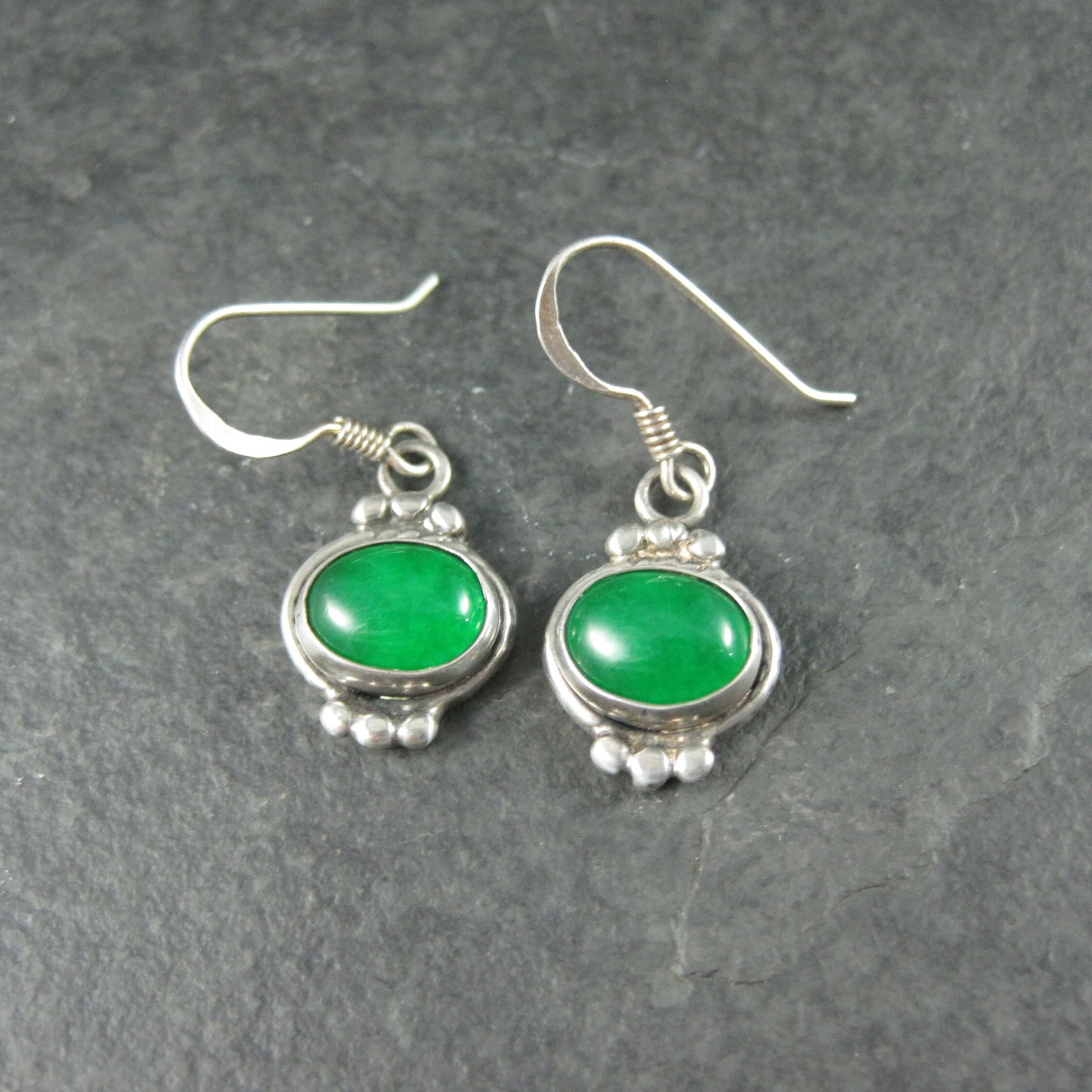 Vintage Sterling Chrysoprase Earrings