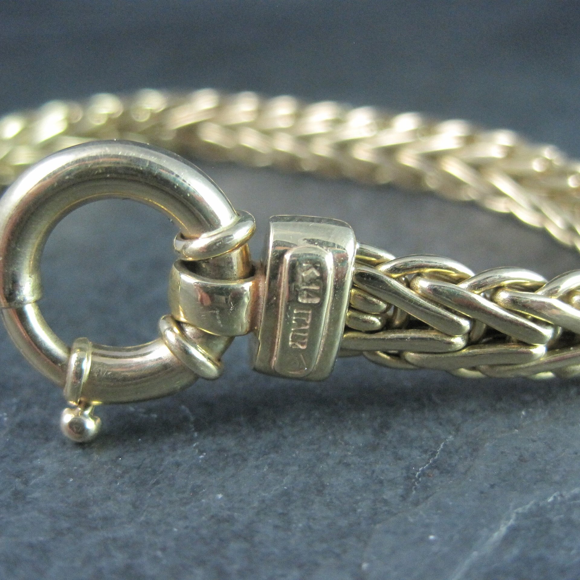 Vintage Italian 14K Diamond Bracelet 7.5 Inches