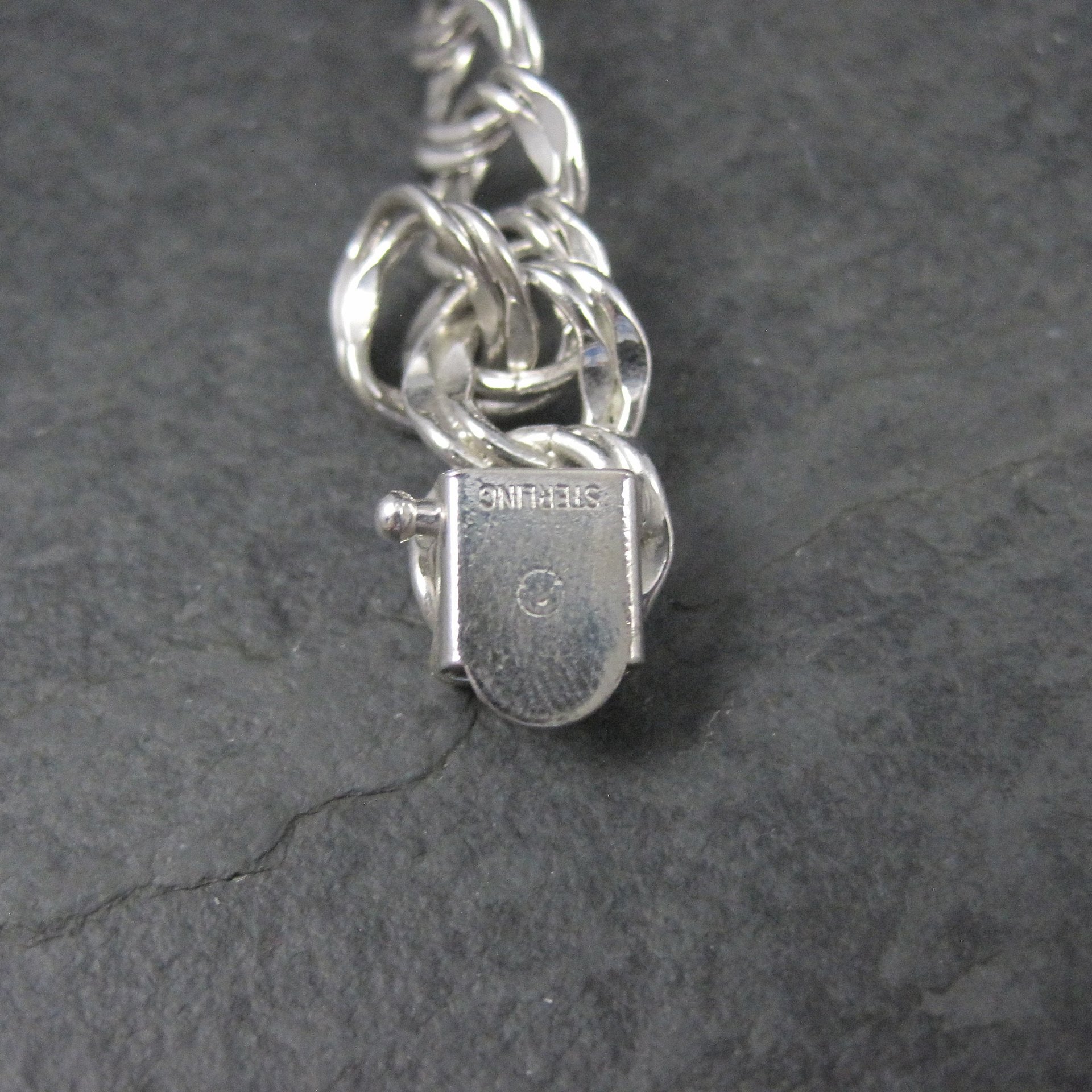 Vintage Sterling Chain Bracelet 7.5 Inches