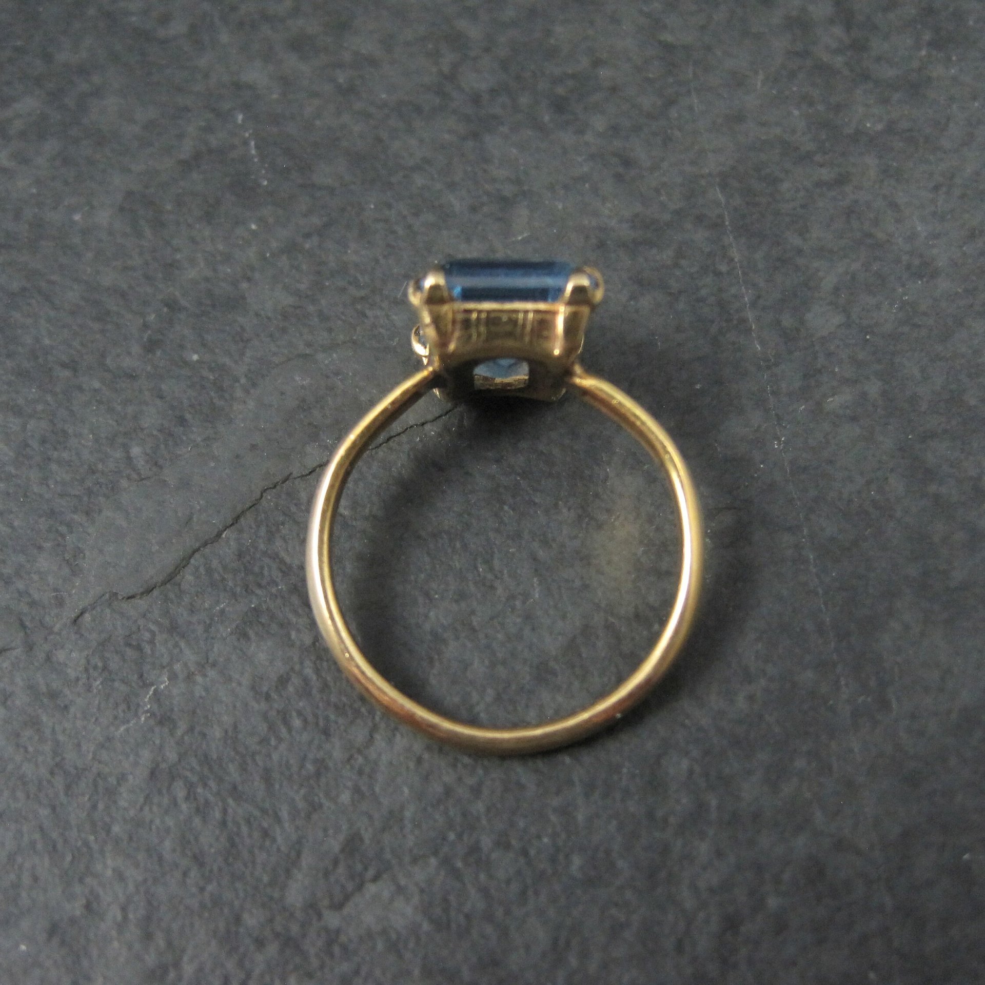 Antique Gold Filled Blue Glass Ring Sizes 5.75 & 6 Available New Old Stock