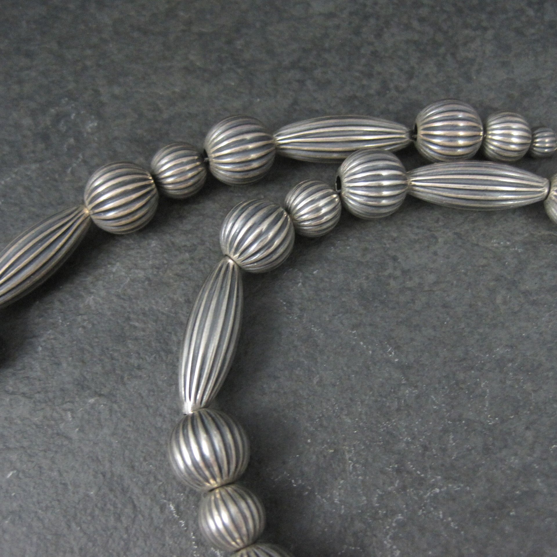 Southwestern Vintage 10mm Sterling Bead Necklace