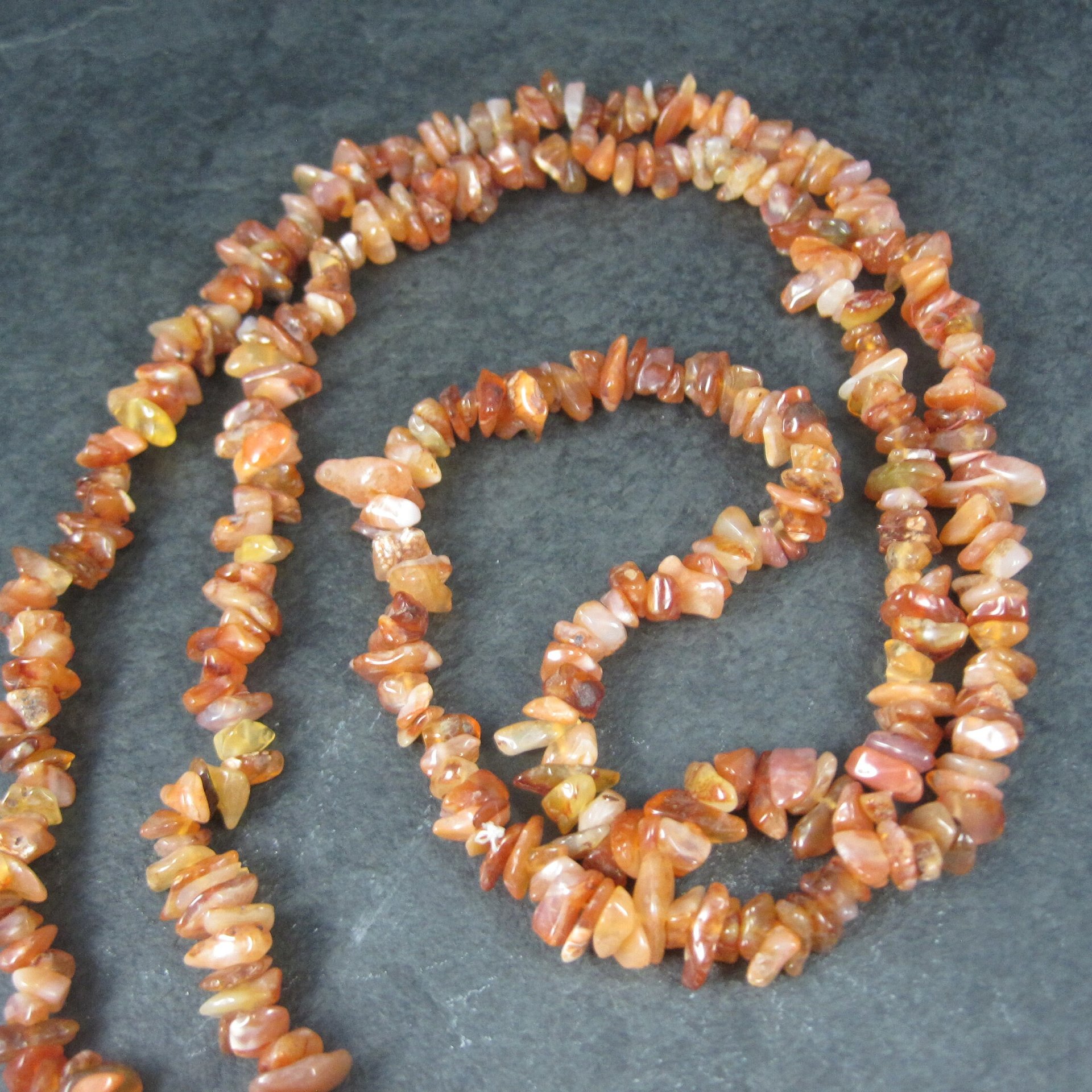 Carnelian Chip Beads 34 Inch Strand 5-10mm