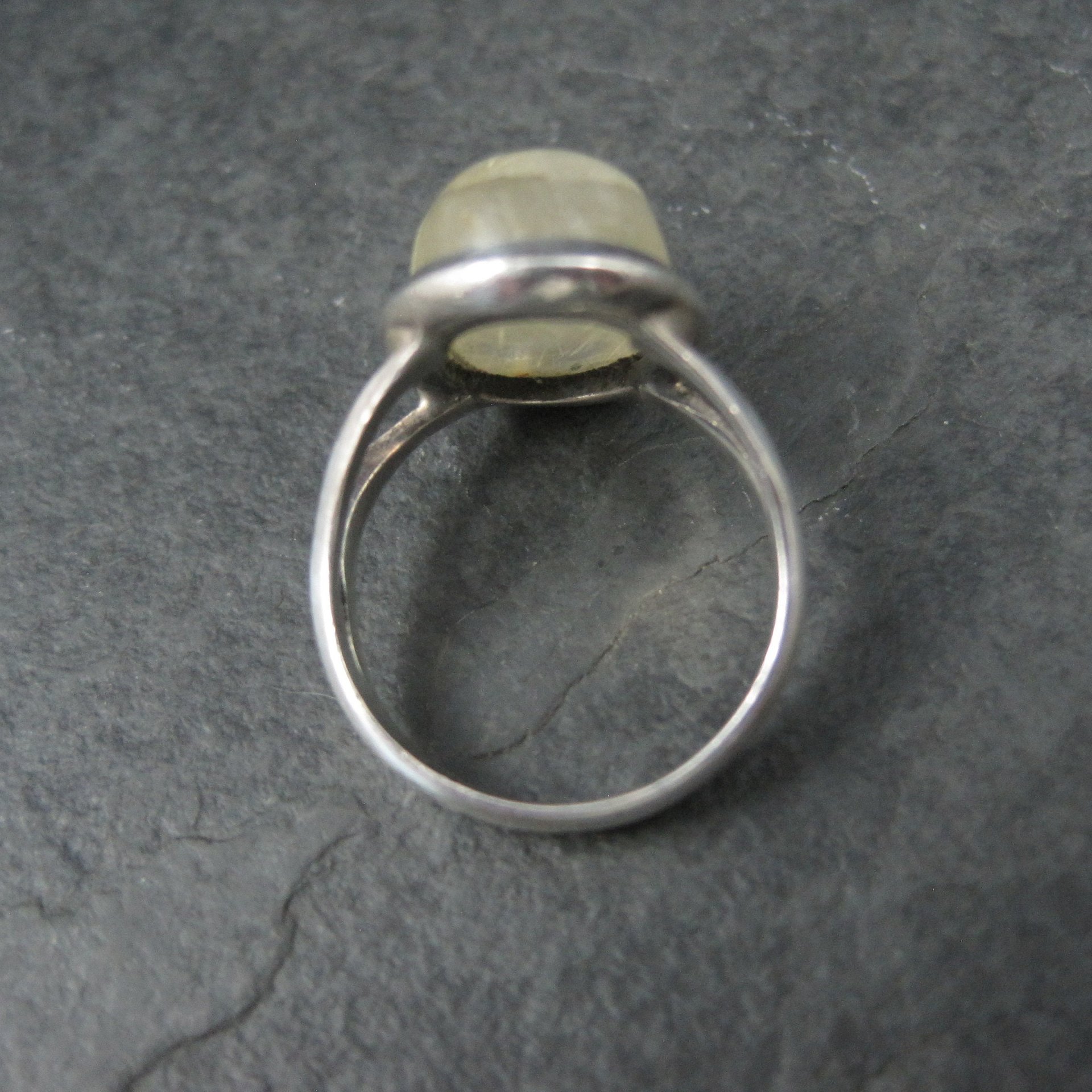 Vintage Sterling Rutilated Quartz Ring Size 6