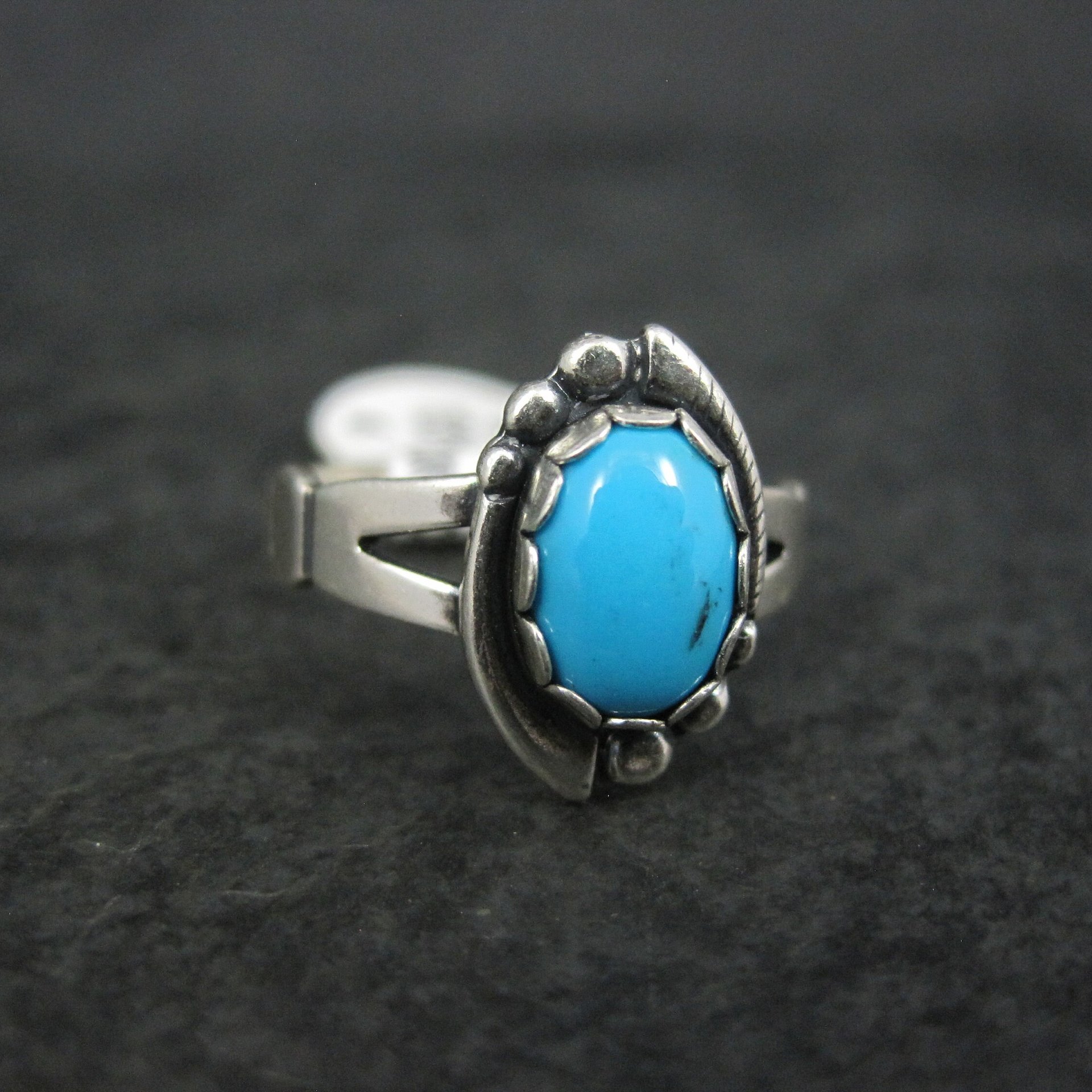 Dainty Southwestern Sterling Silver Turquoise Ring New Old Stock