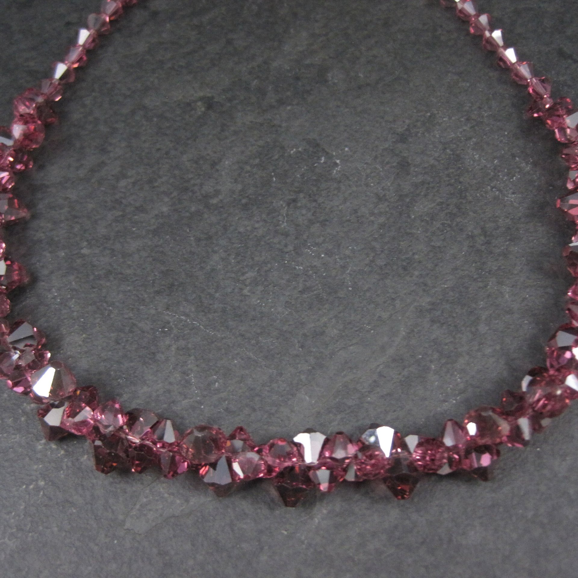 Purple Austrian Crystal Bead Necklace 17 Inches