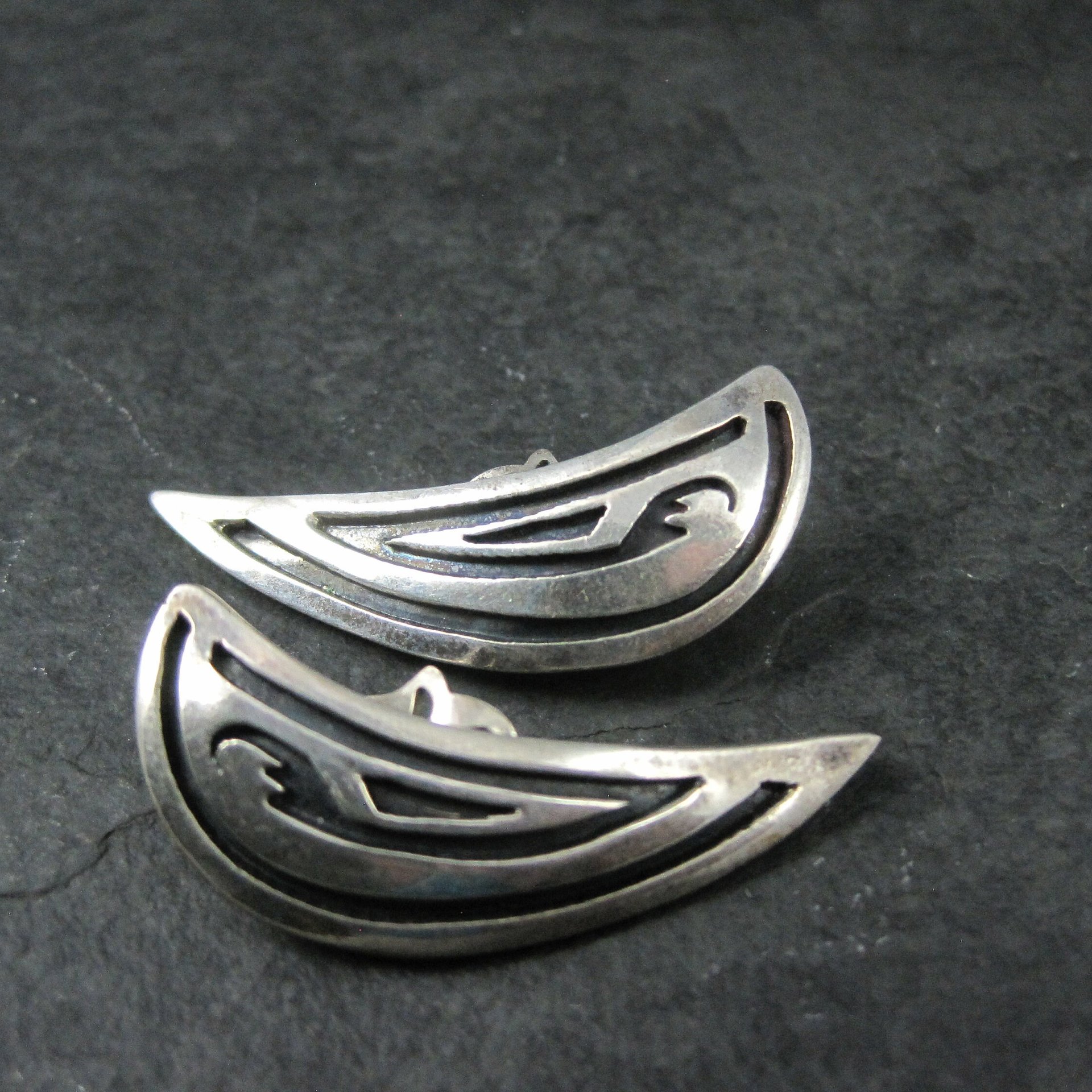 Southwestern Sterling Clip On Climber Earrings