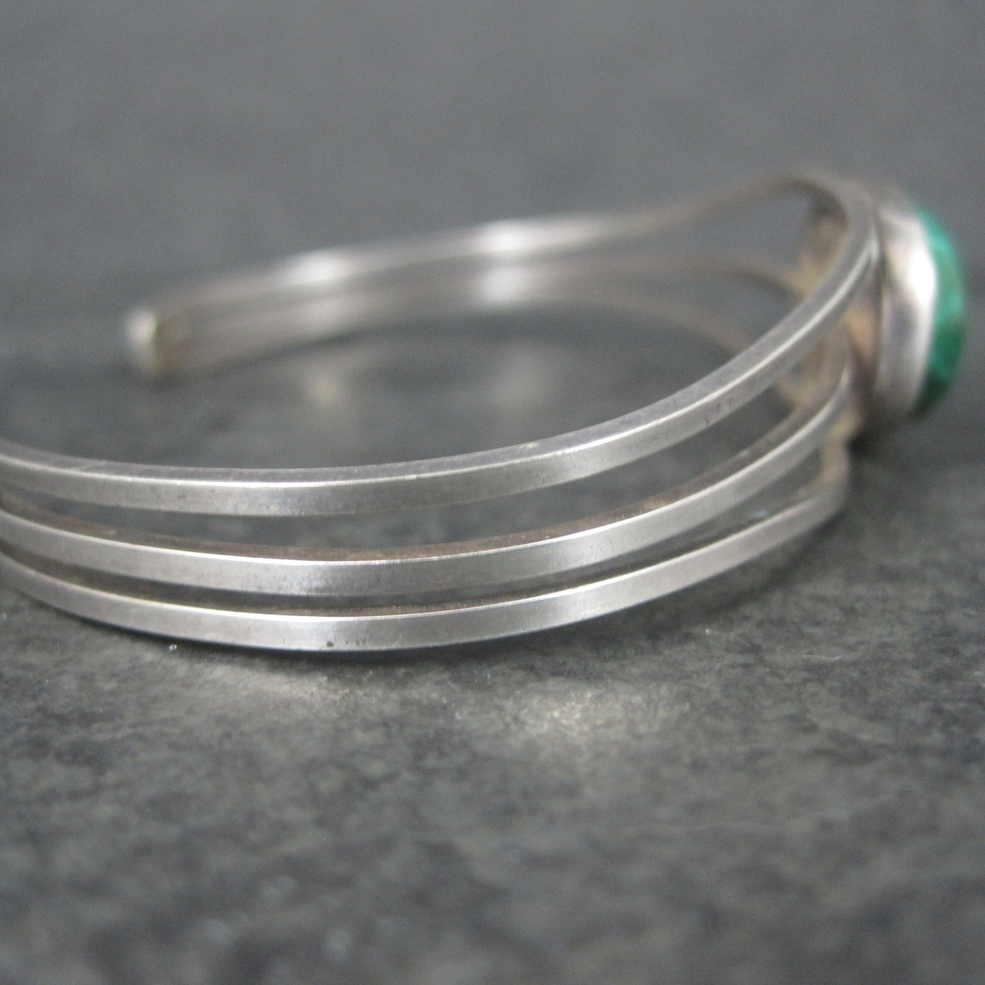 Vintage Sterling Chrysocolla Cuff Bracelet 6.5 Inches