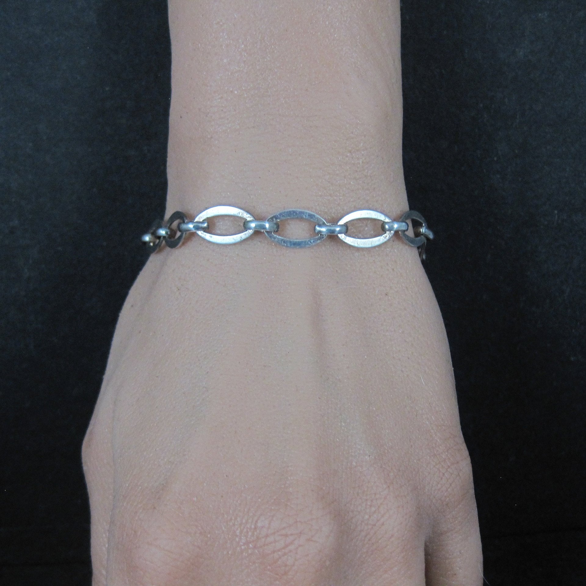 Vintage Italian Sterling Chain Bracelet 7.2"