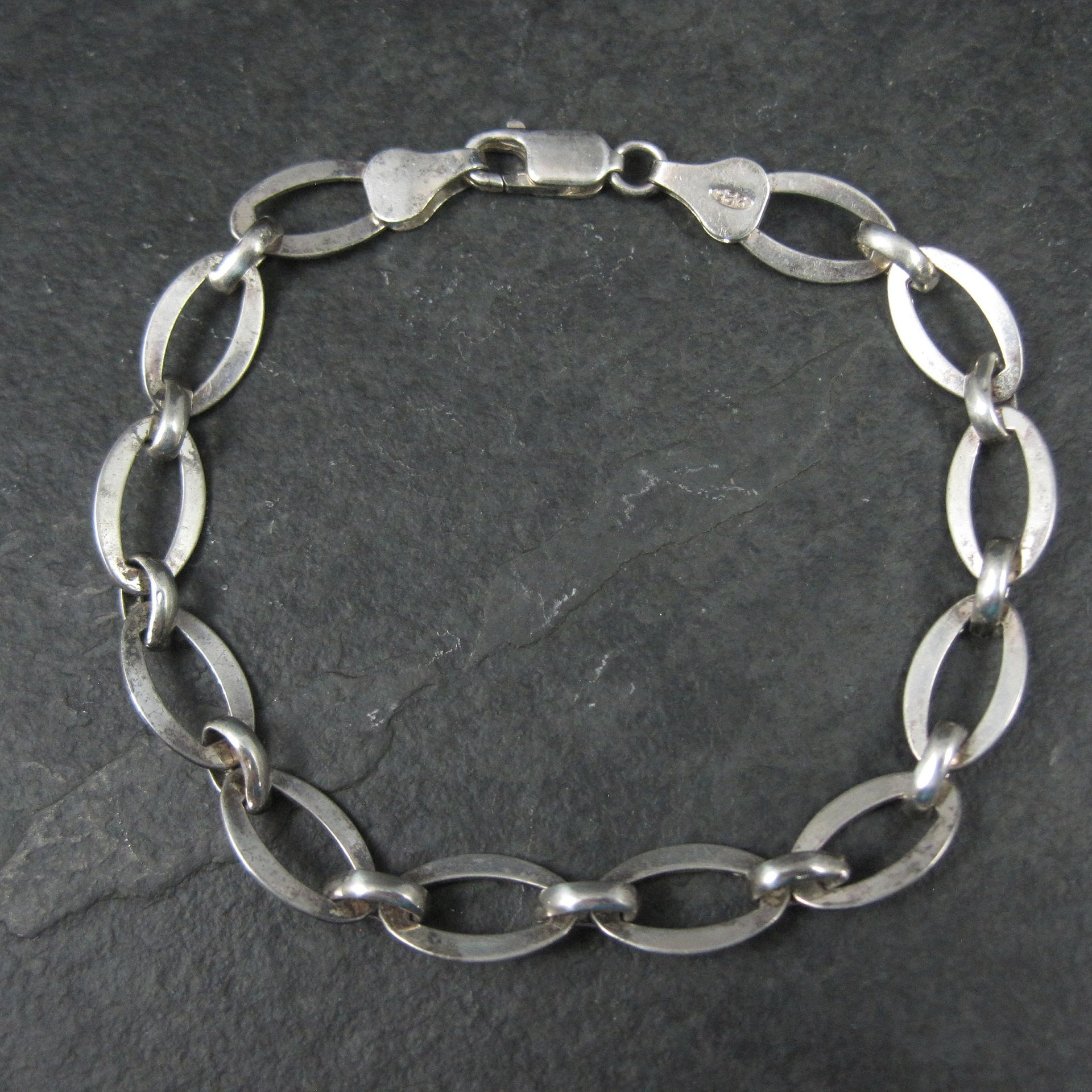 Vintage Italian Sterling Chain Bracelet 7.2"