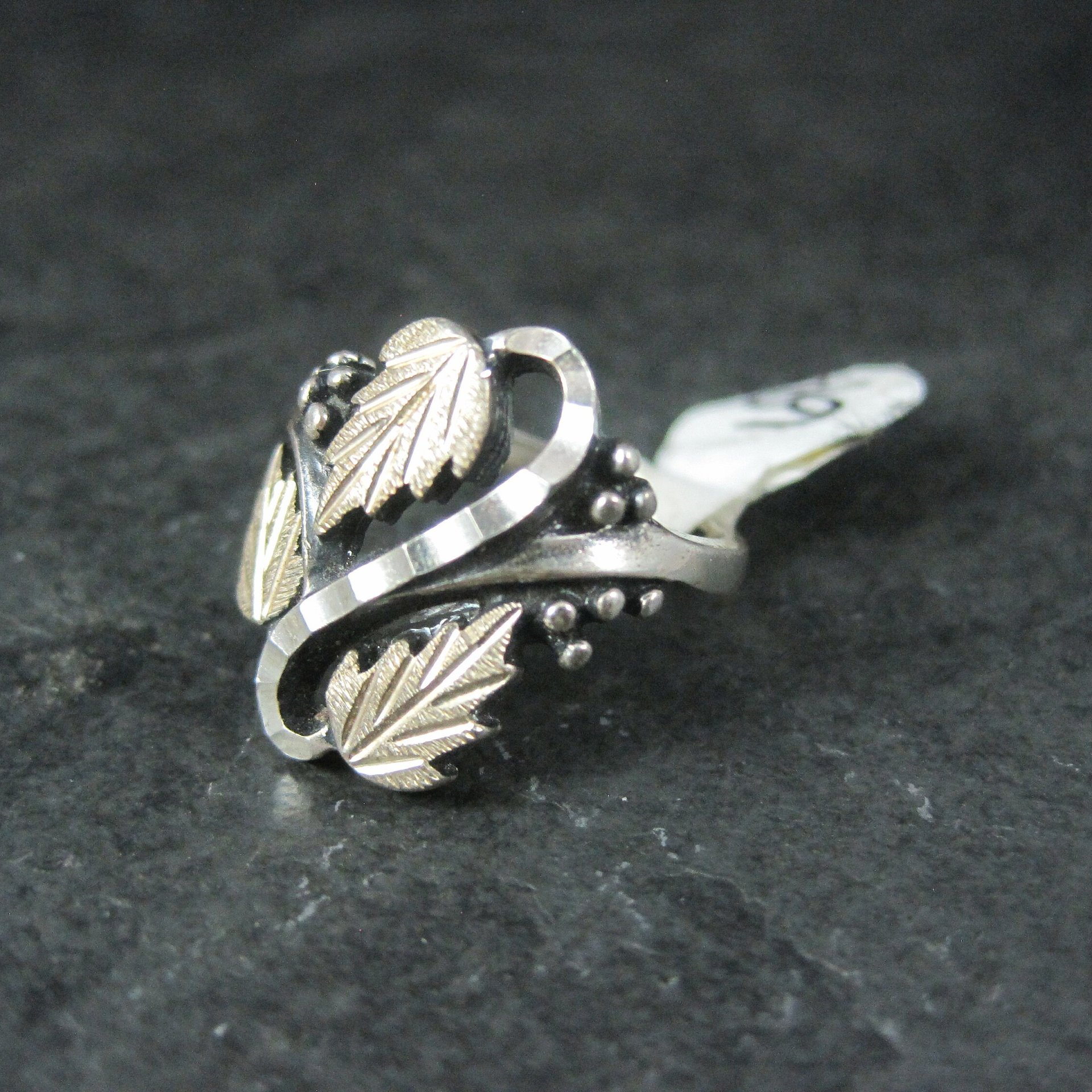 Black Hills Silver Leaf Ring Size 6