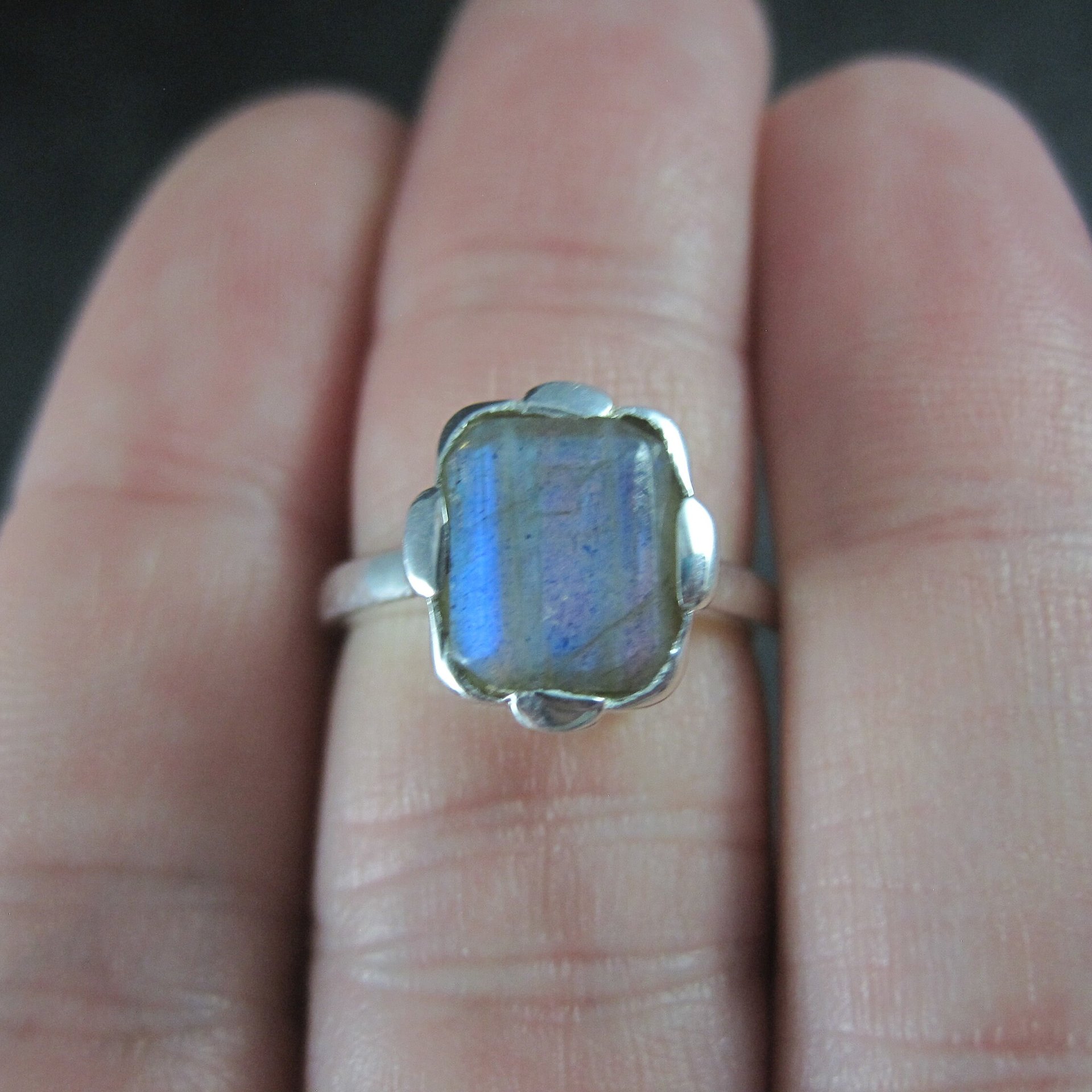 Vintage Sterling Labradorite Ring Size 5