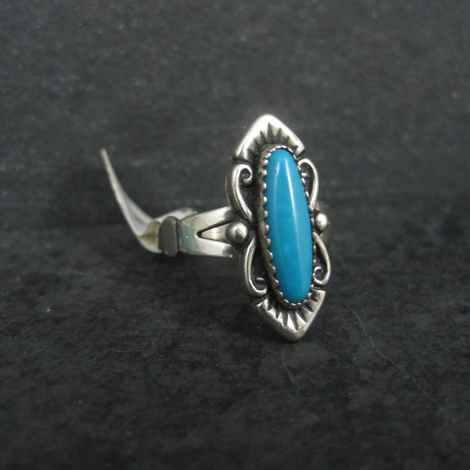 Southwestern Sterling Turquoise Ring Size 6 William Wheeler Co